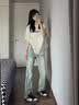 主意范（ZHUYIFAN）cleanfit蓝色弯刀牛仔裤男秋冬高街显瘦直筒微喇休闲裤子搭配套装 复古蓝常规【升级款】 95%买家选择 L 110-120斤 实拍图
