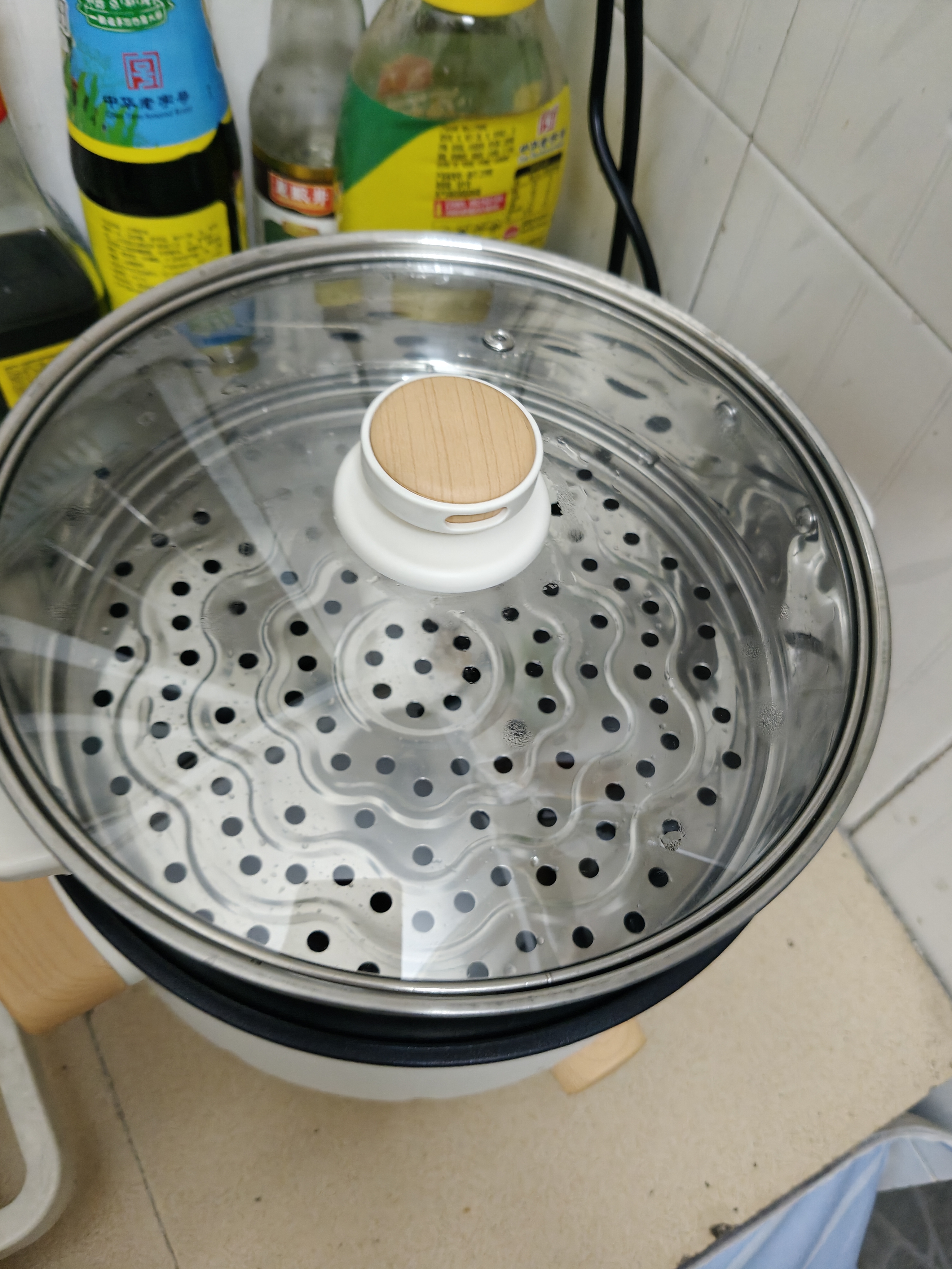 志高（CHIGO）含钛电煮锅3L电锅一体多功能锅 宿舍泡面小电锅蒸煮一体多功能电火锅带蒸笼 DDS-24-1 实拍图