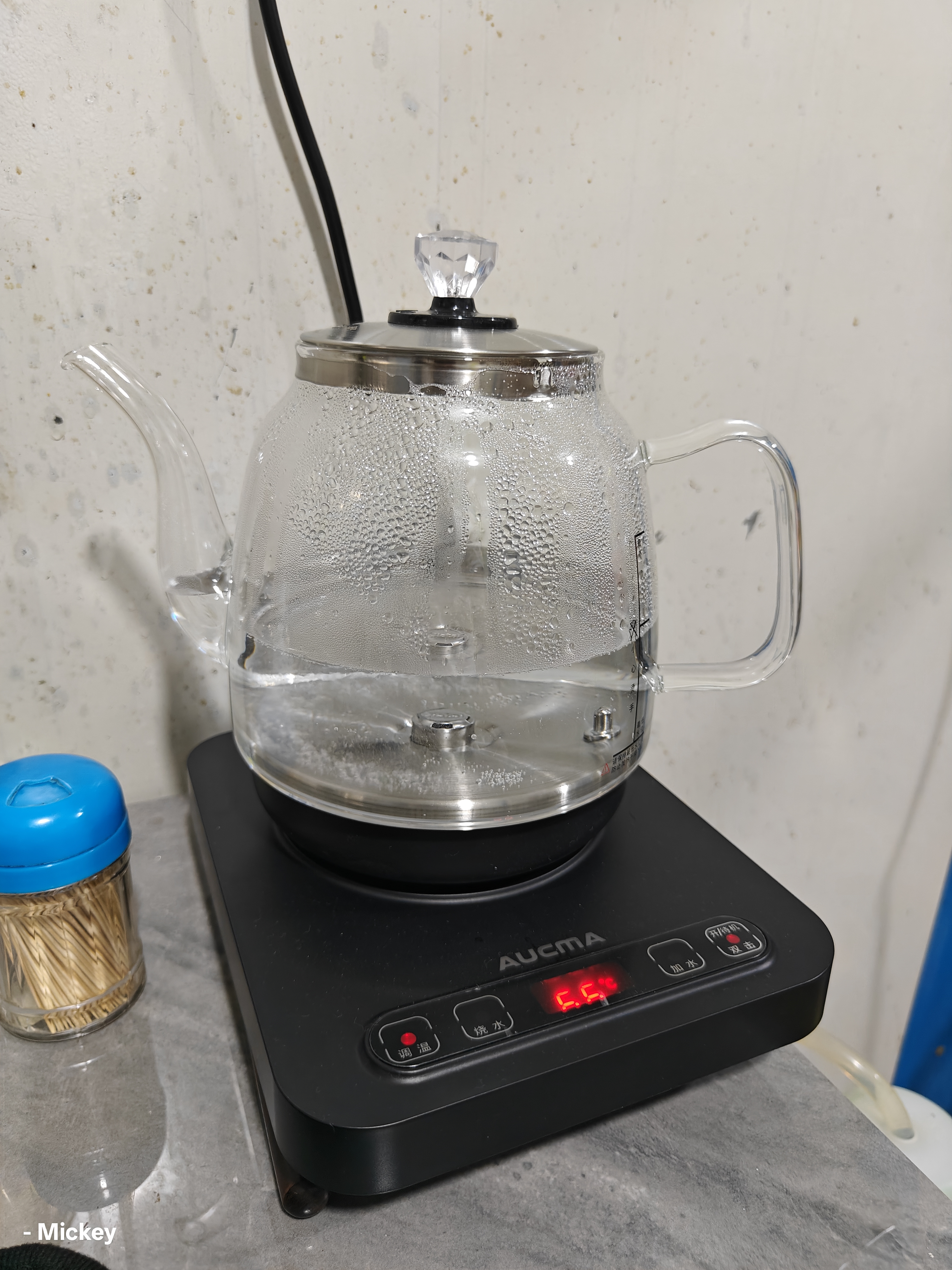 澳柯玛（AUCMA）1.2L自动上水恒温烧水壶 玻璃煮茶器功夫茶台泡茶316钢电热水壶煮茶壶电茶炉电水壶T39送礼 实拍图