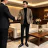 芮蔓菲（RUIMANFEI）西装外套男春秋季2026新款青年修身职业上班商务男士休闲西服套装 咖啡色（单件西装） XL （建议120-135斤） 实拍图