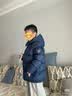 保姆鹅 儿童羽绒服短款连帽聚暖童装男女童防风御寒加厚外套冬[NG2860] 墨蓝（海军蓝） 140 实拍图