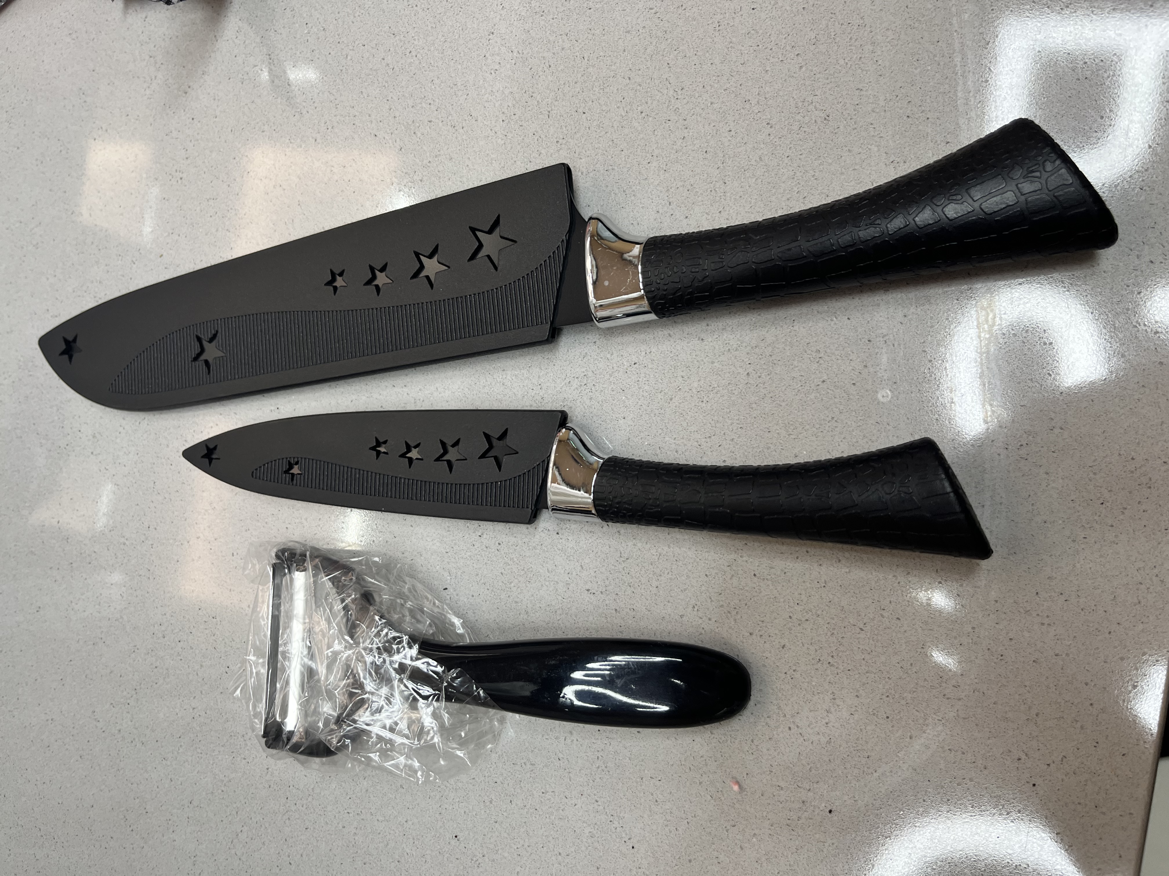 维简黑刃不锈钢西瓜水果刀套装削皮刀刮皮便携瓜果三件套去皮厨刀菠萝 实拍图