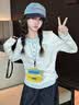 女童假两件T恤春秋2026新款休闲长袖打底衫大童秋装百搭圆领上衣 浅灰色【假两件打底衫】 170 实拍图