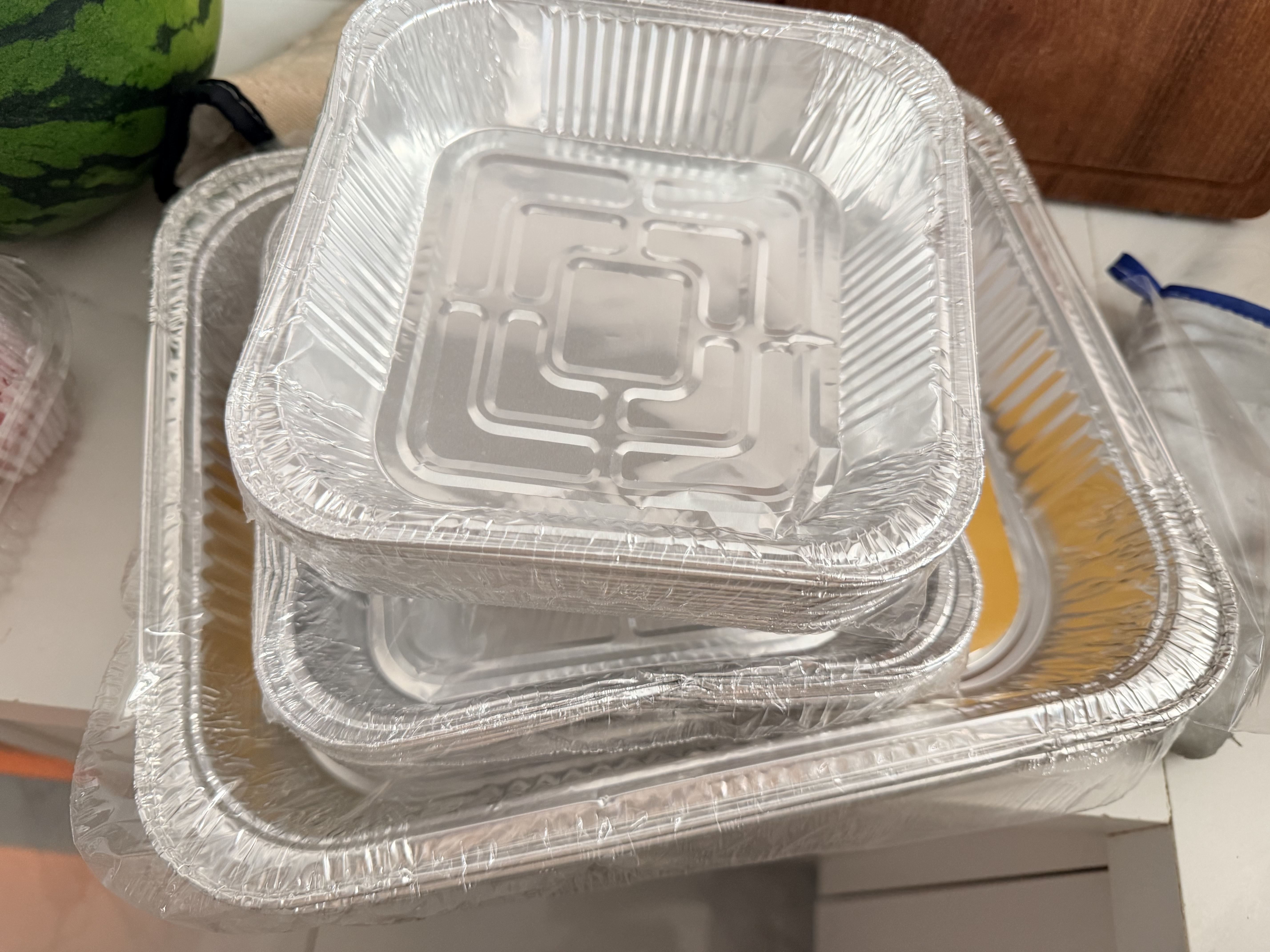炊大皇 烧烤锡纸盘3L10个 烤鱼烤肉一次性锡纸盒铝箔盒烘焙烤箱露营野餐 实拍图