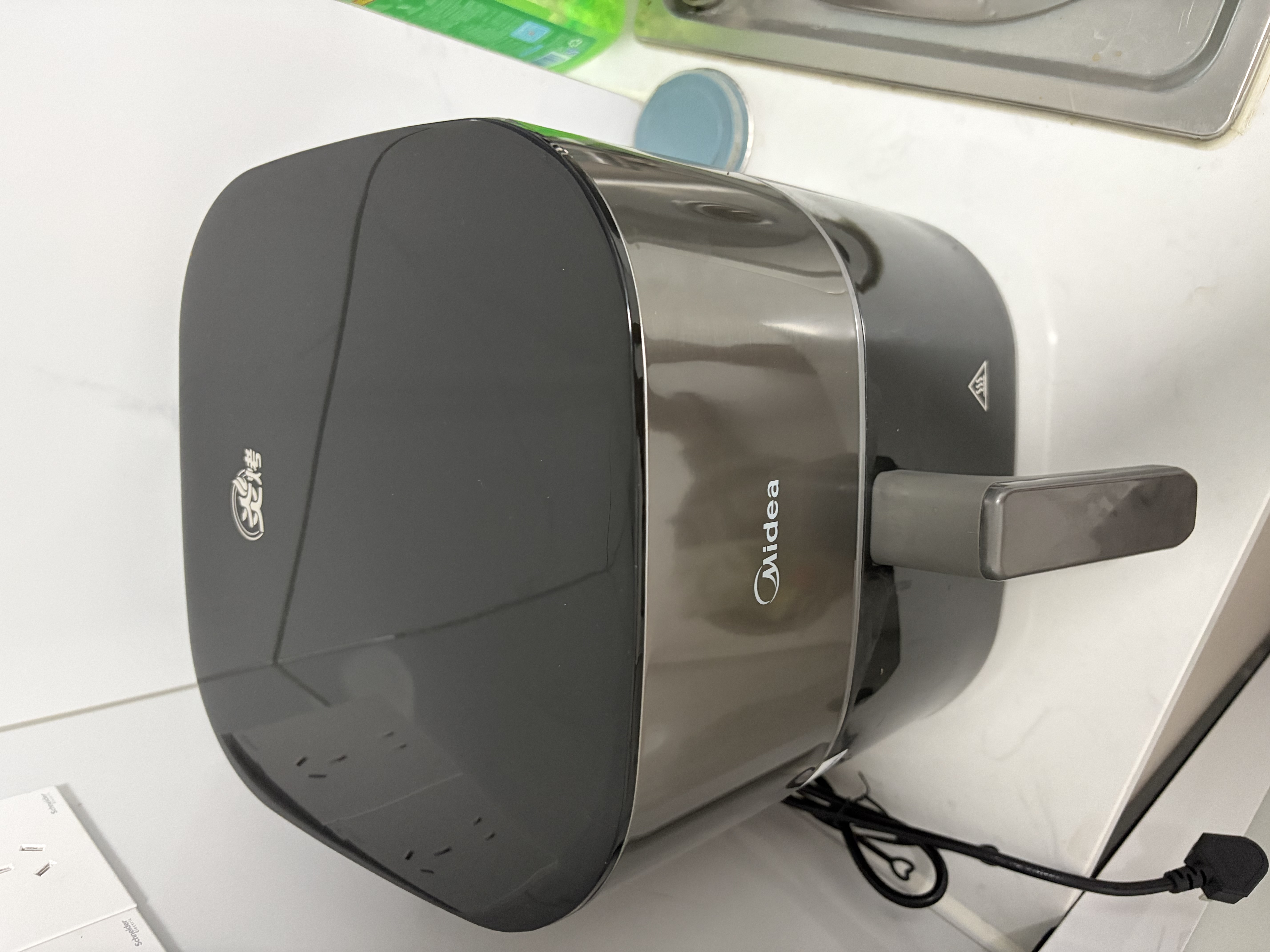 美的（Midea）空气炸锅京东自营2026年新款 家用可视多功能烘焙蒸烤一体机 不锈钢0涂层智能免翻面KZC6054PRO 实拍图