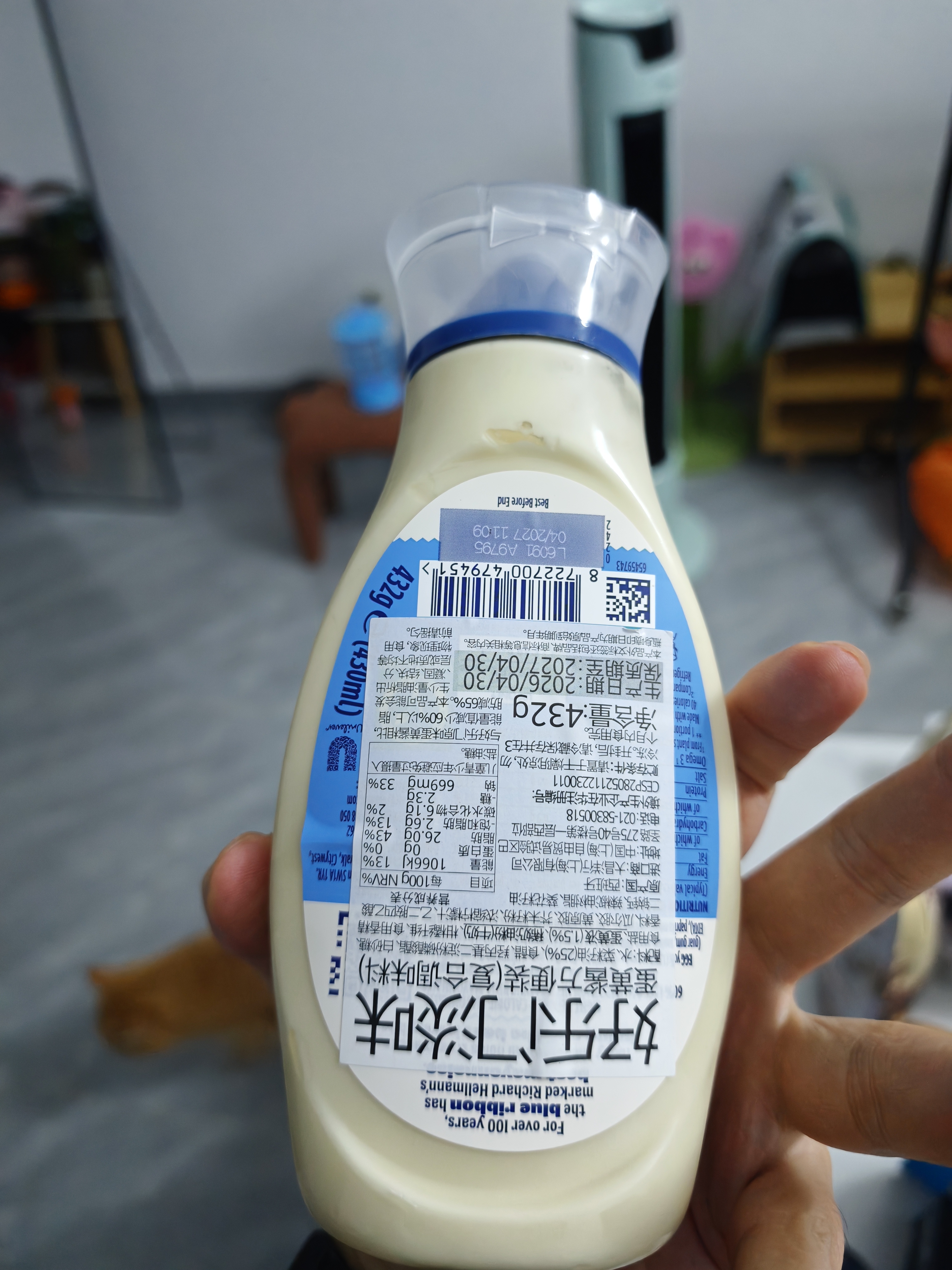 好乐门Hellmanns 西班牙进口 淡味蛋黄酱 轻食沙拉酱 432g 实拍图