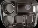 美厨（MAXCOOK）304不锈钢饭盒 加大加深4格学生饭盒餐盘1.25L 蓝色 MCFT8741 实拍图