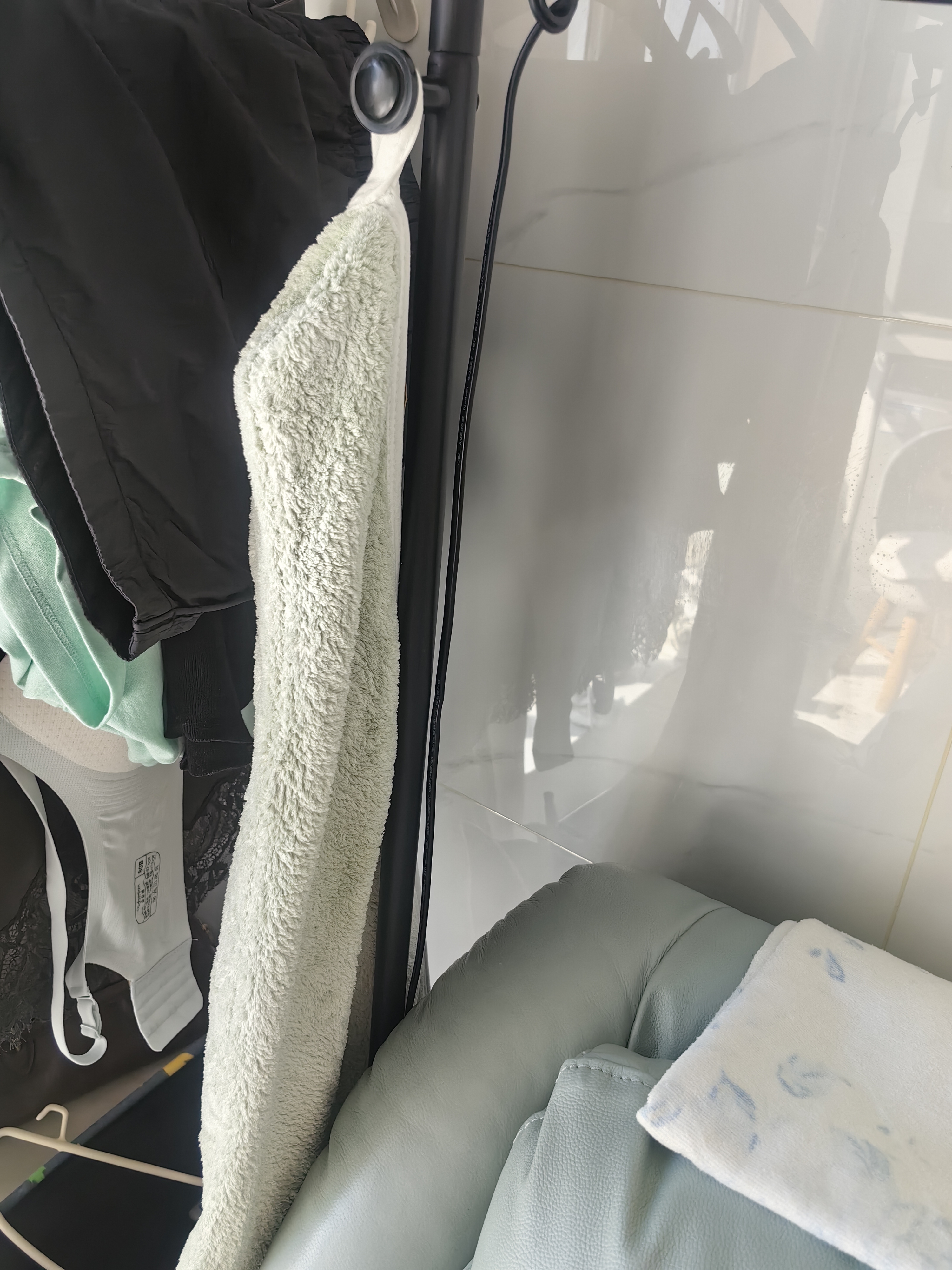 洁丽雅（Grace）熊猫款刺绣珊瑚绒浴巾毛巾套装7A抗菌男女士洗澡专用运动 实拍图