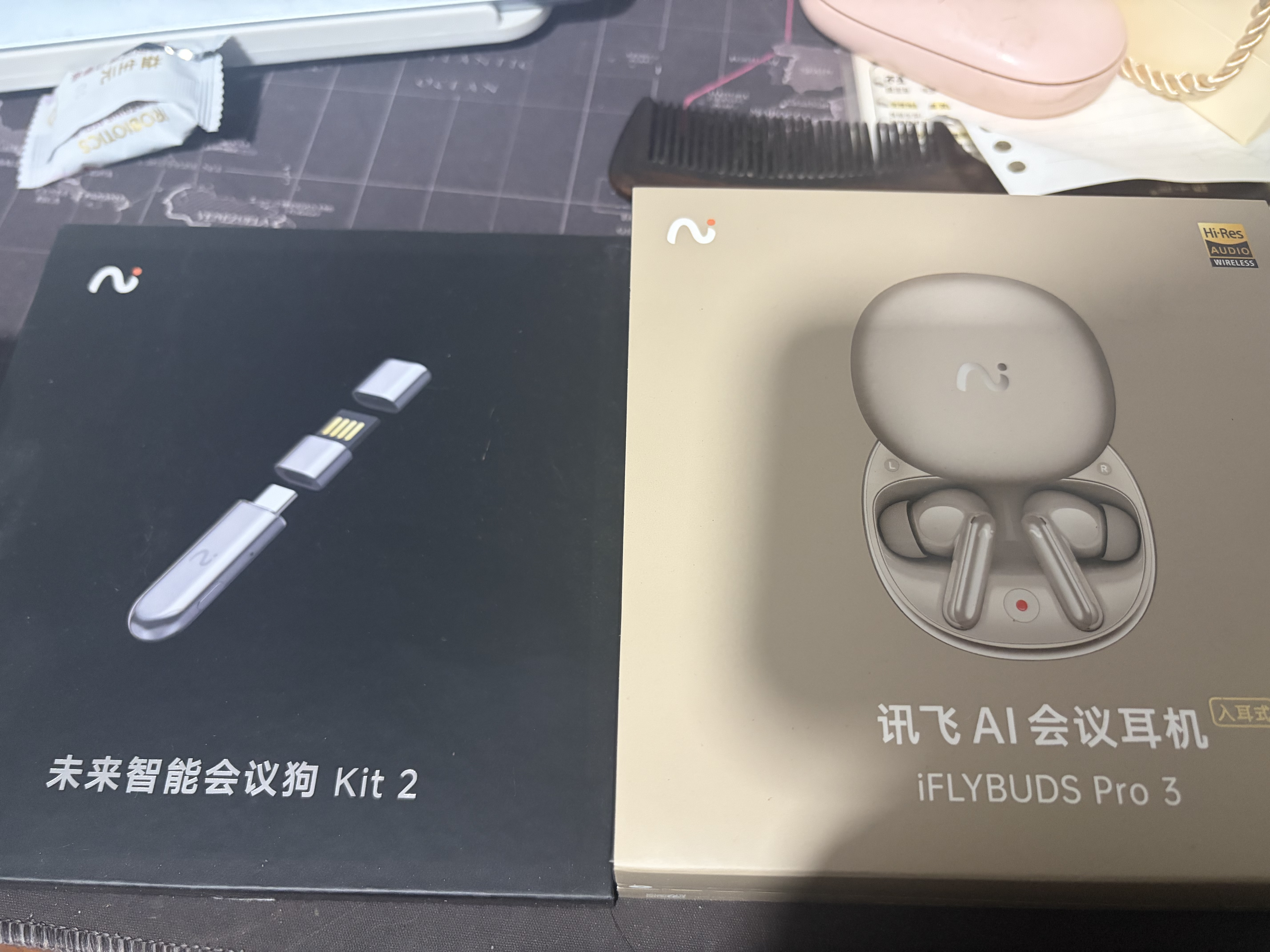 科大讯飞（iFLYTEK）AI智能降噪蓝牙无线耳机Pro3 翻译机出国旅行神器 适配苹果华为 办公礼盒 实拍图