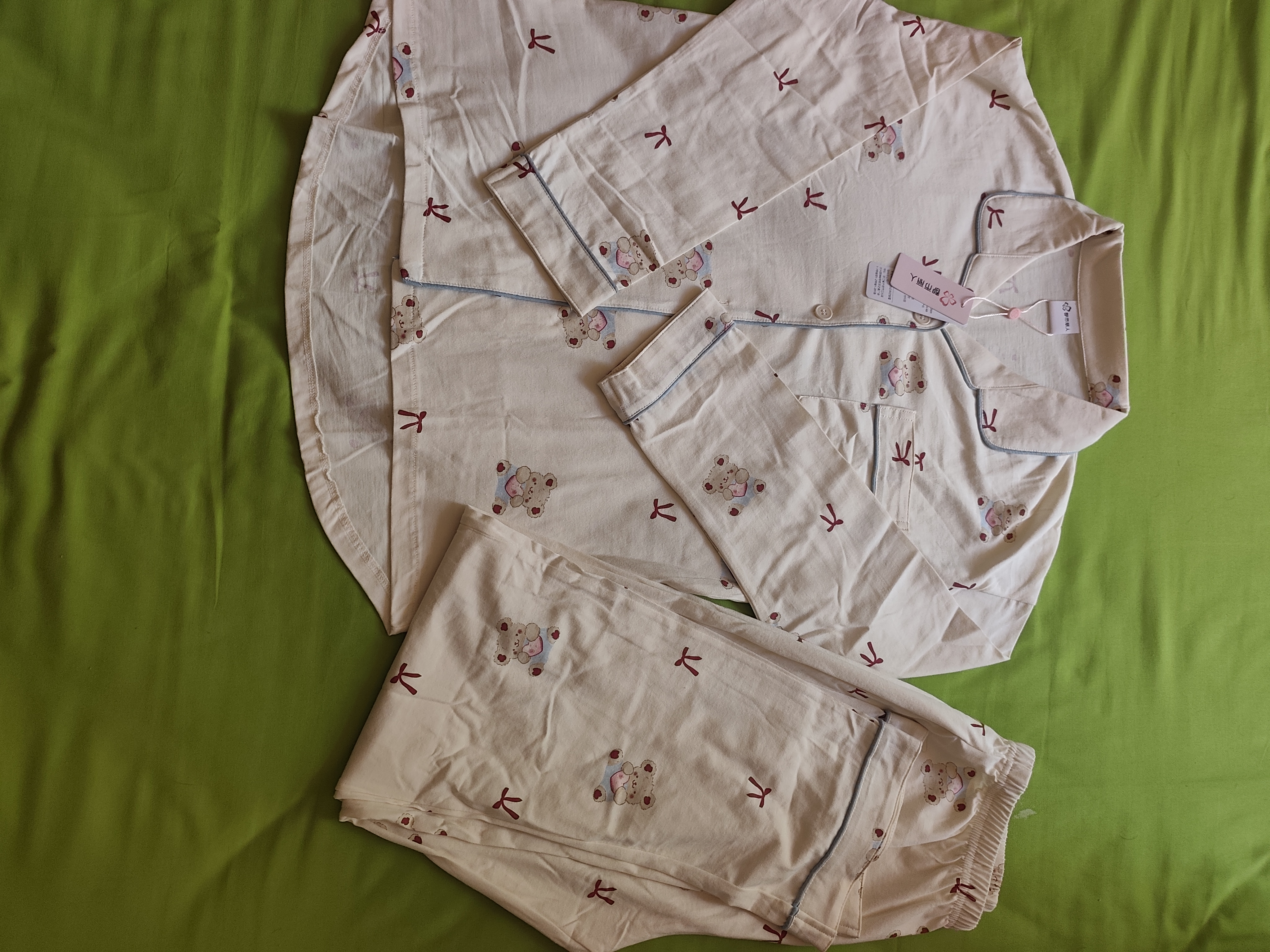 都市丽人【婴儿棉防螨抑菌】100%纯棉女士睡衣女长袖长裤家居服可外穿L 实拍图