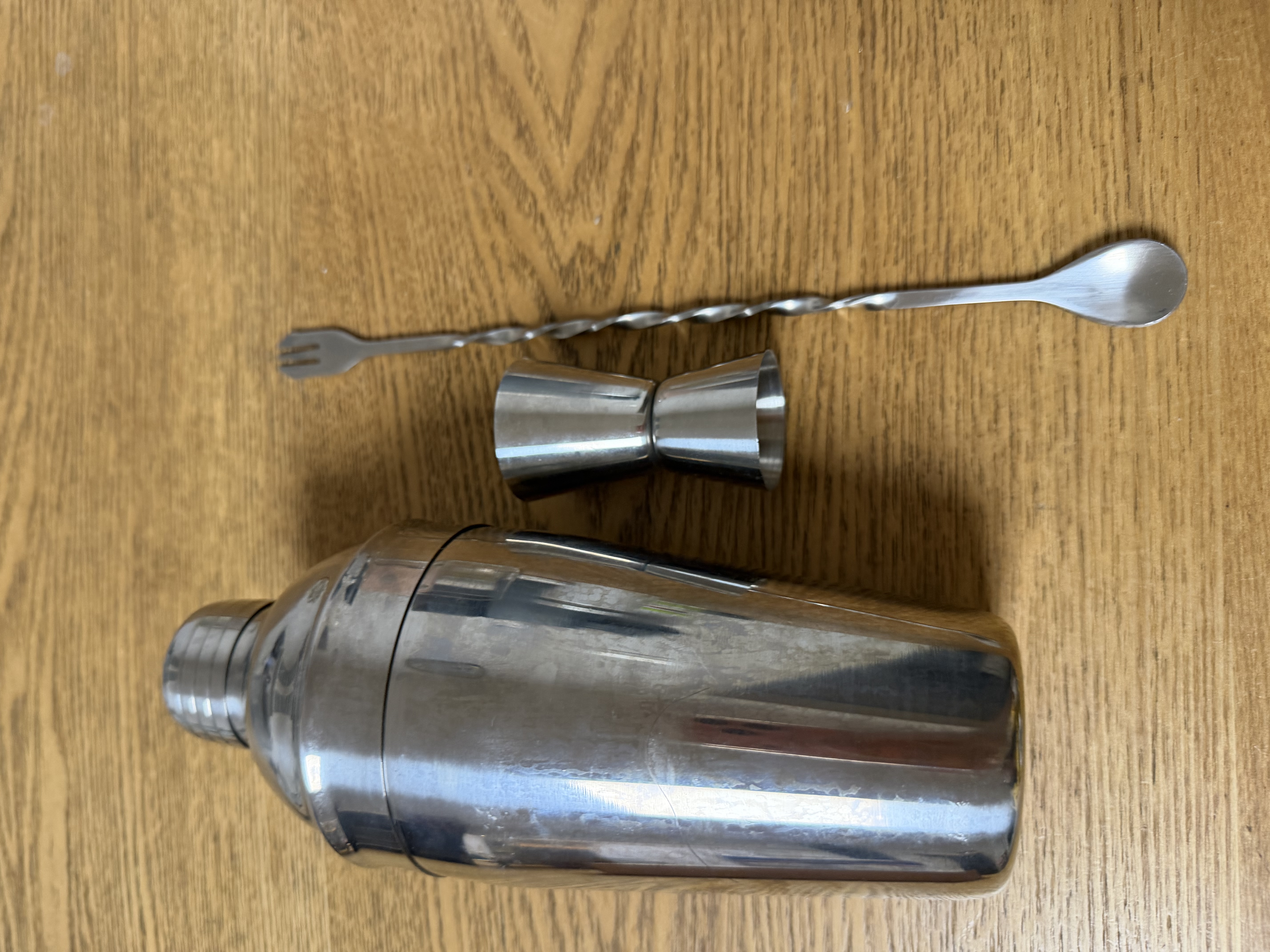 CLITON304不锈钢调酒器 奶茶店手打柠檬神器鸡尾酒手摇雪克杯壶4件套装 实拍图
