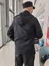 罗蒙（ROMON）夹克男士外套冬季潮流商务休闲上衣连帽百搭男装MK53黑色加绒3XL 实拍图