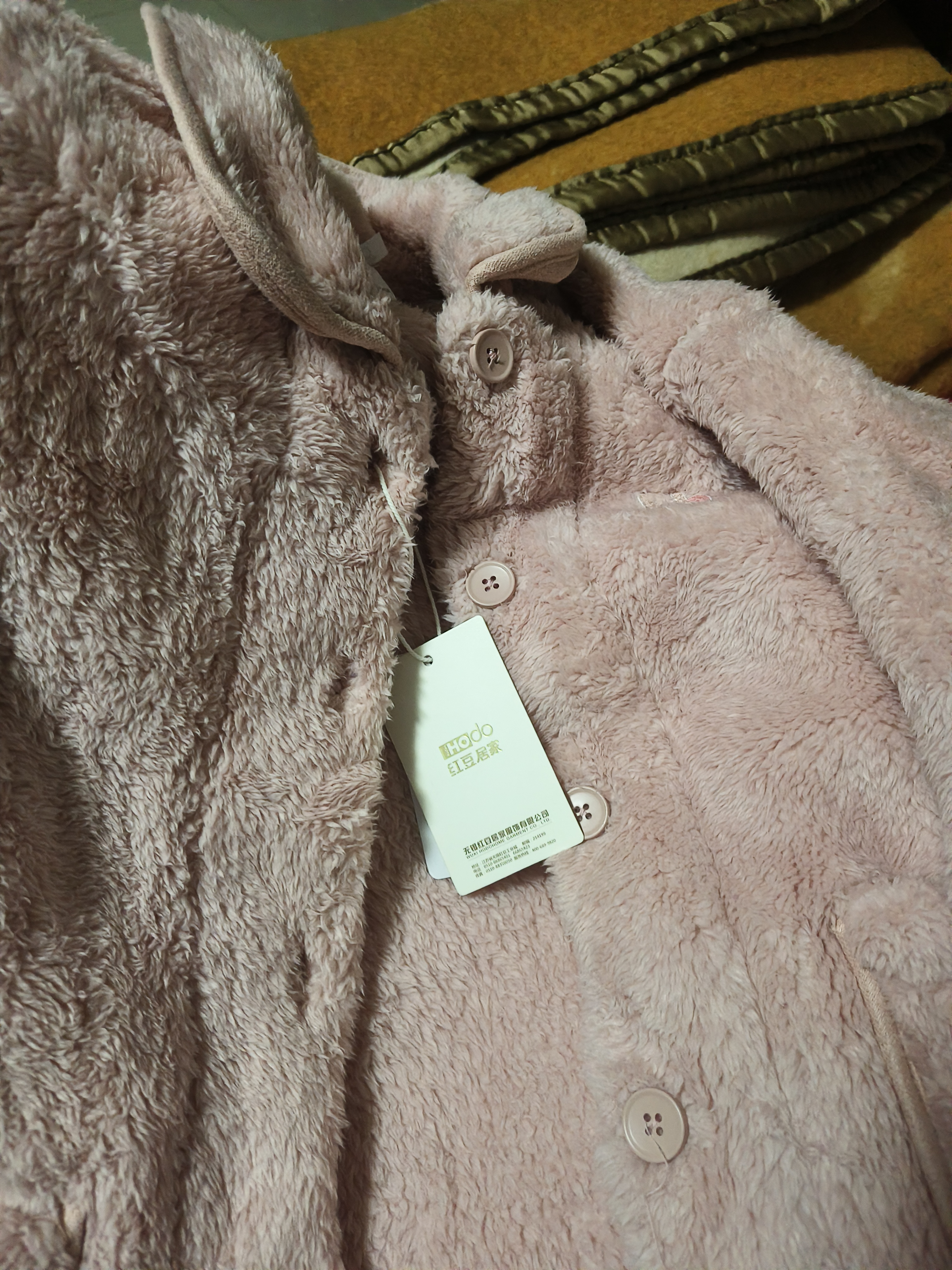 红豆居家女士加绒加厚秋冬睡衣女可外穿保暖家居服 奶昔粉 L 170/92A 实拍图