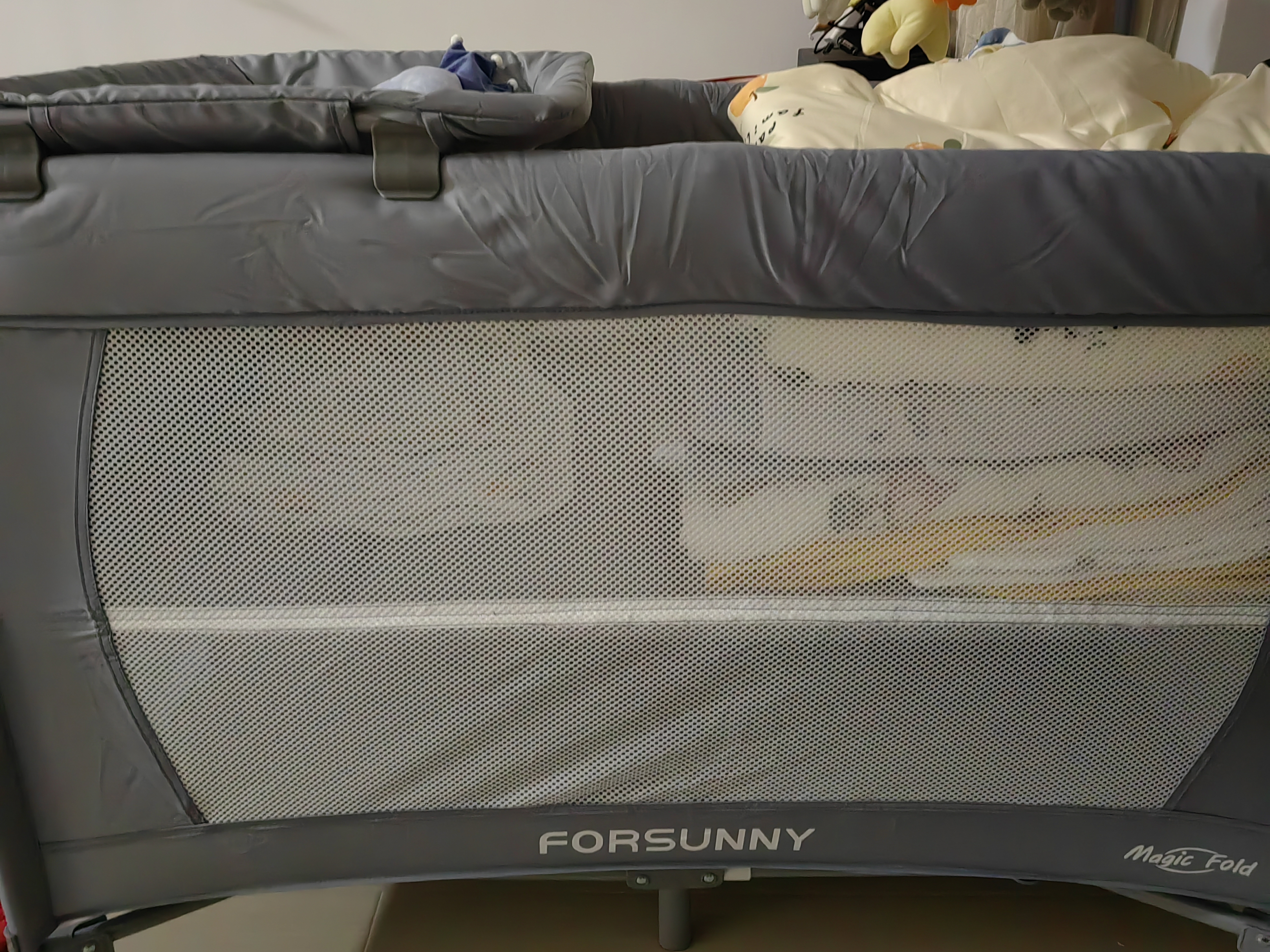 FORSUNNY婴儿床可移动0-3岁多功能拼接宝宝床可折叠新生儿摇摇床哄睡神器 免安装升降护栏婴儿床+尿布台+蚊帐 高配款 婴幼儿用品母婴必备医院同款月子中心推荐 实拍图