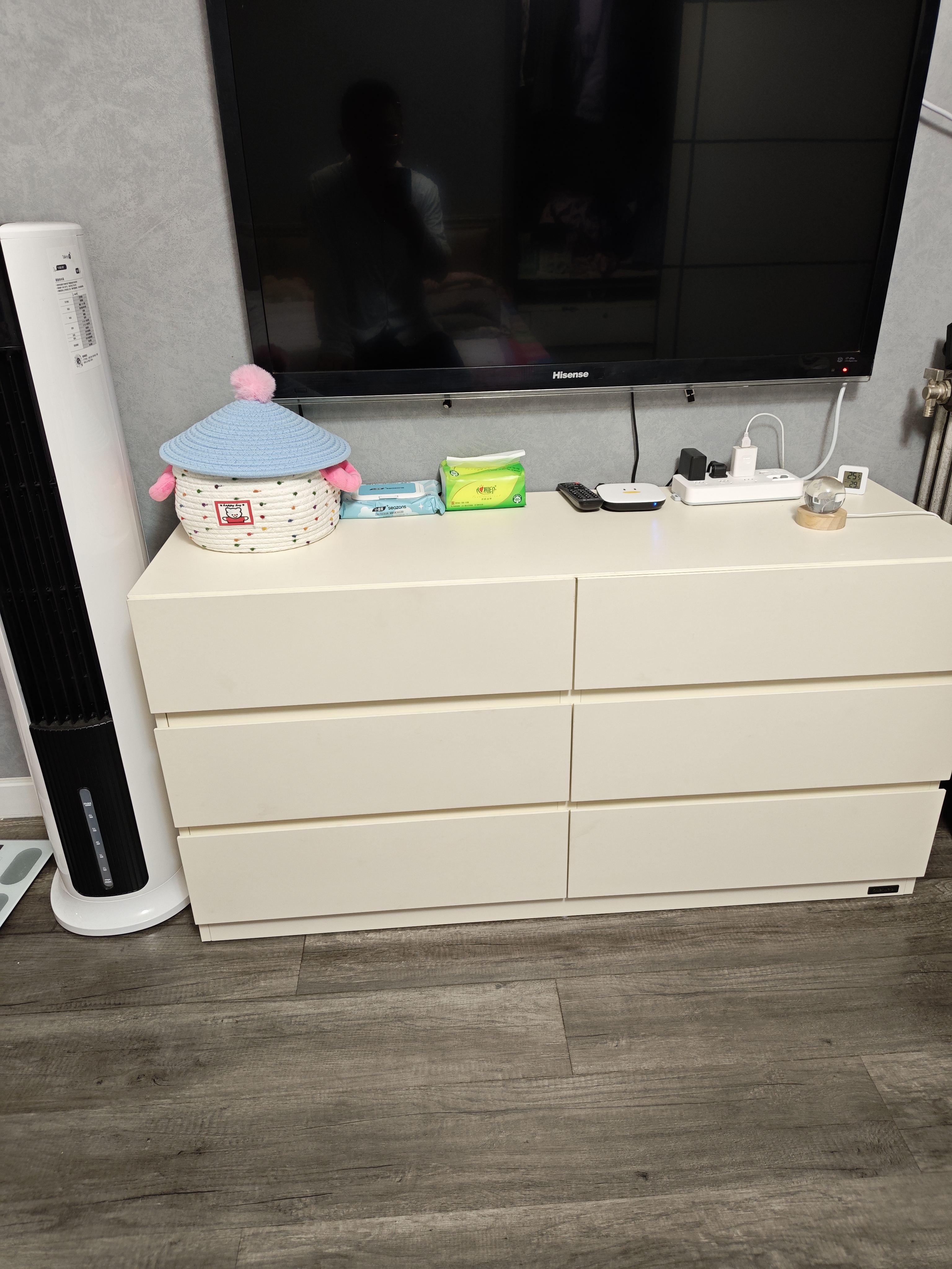 全友家居 现代简约六斗柜奶油风卧室家用靠墙床尾收纳柜子客厅置物柜 实拍图