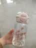 春季高颜值塑料水杯防摔耐高温吸管杯子双饮大容量学生男女 粉色 530ml 1个 实拍图