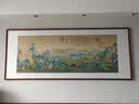 摩马艺品千里江山图客厅装饰画沙发背景墙办公室挂画宋式美学山水画 雅致红褐实木画框【免费安装】 70x182cm（馆藏丝绢画芯） 实拍图