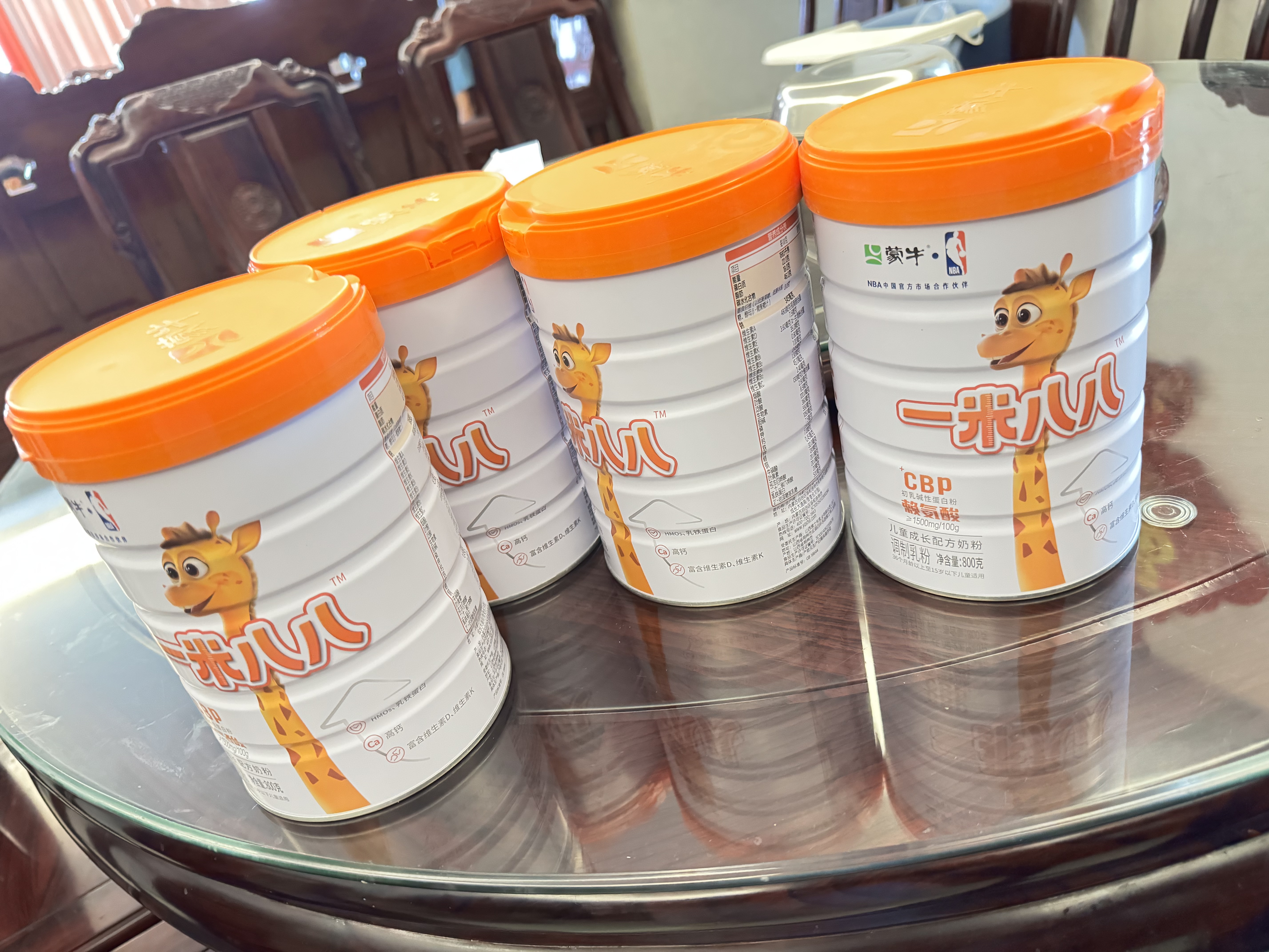 蒙牛一米八八儿童奶粉赖氨酸乳铁蛋白3-15岁罐装800g*4优质奶源 实拍图