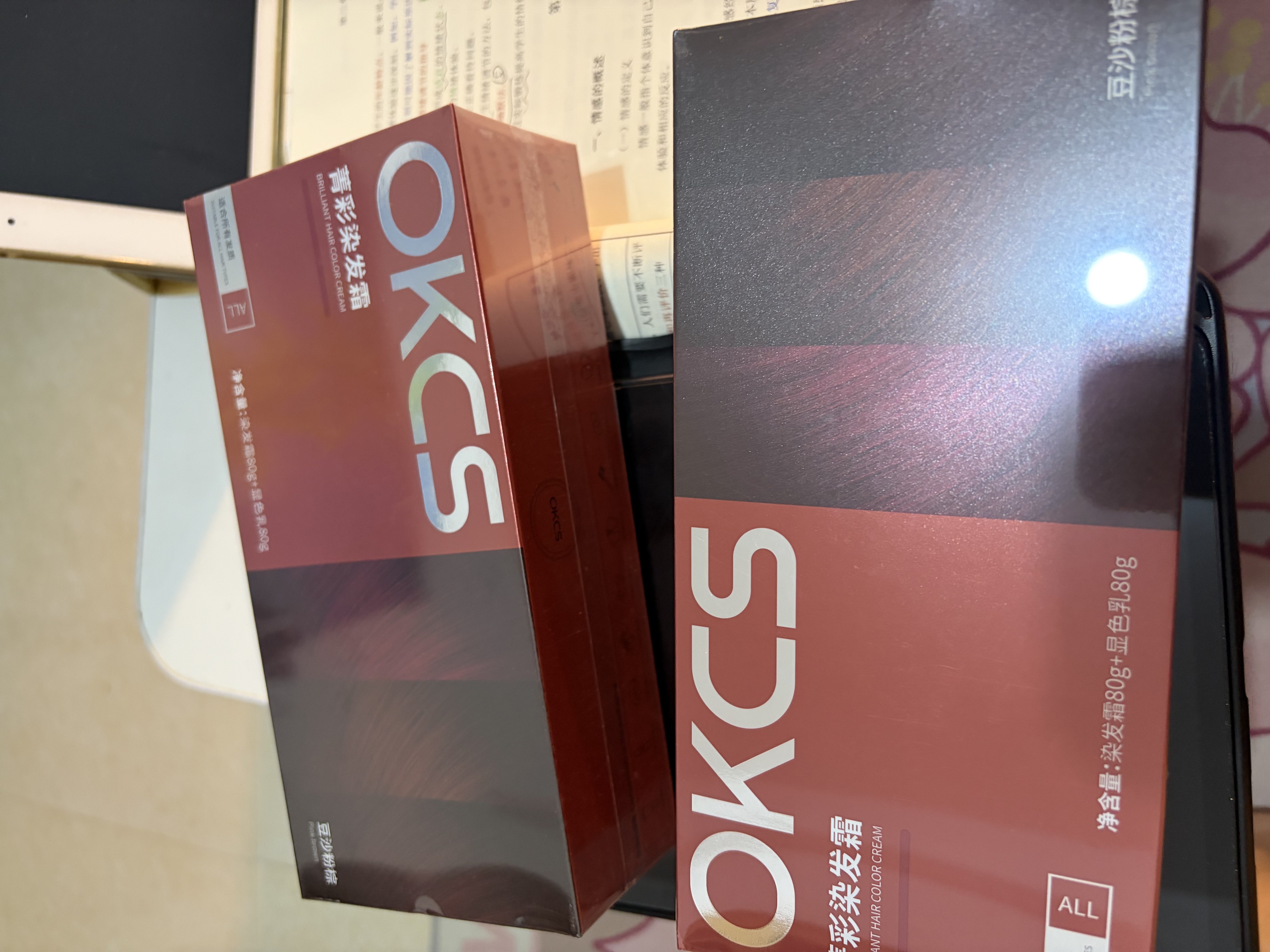OKCS染发膏 粉棕色染发剂 植物纯潮色免漂直染自己在家染发男女士专用 实拍图