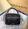 CHARLES&KEITH菱格链条手提斜挎小方包盒子包包女包生日礼物送女友CK2-80782534 Black黑色 小包 实拍图