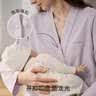 嫚熙春夏款哺乳衣外出透气孕妇自带胸垫喂奶睡衣月子服产后家居服 紫L 实拍图