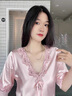 莫代尔新款睡衣女士夏睡裙短袖冰丝连衣裙性感蕾丝薄款家居服大码睡衣女 306款淡粉色冰丝 2XL 码 推荐140~160斤 实拍图