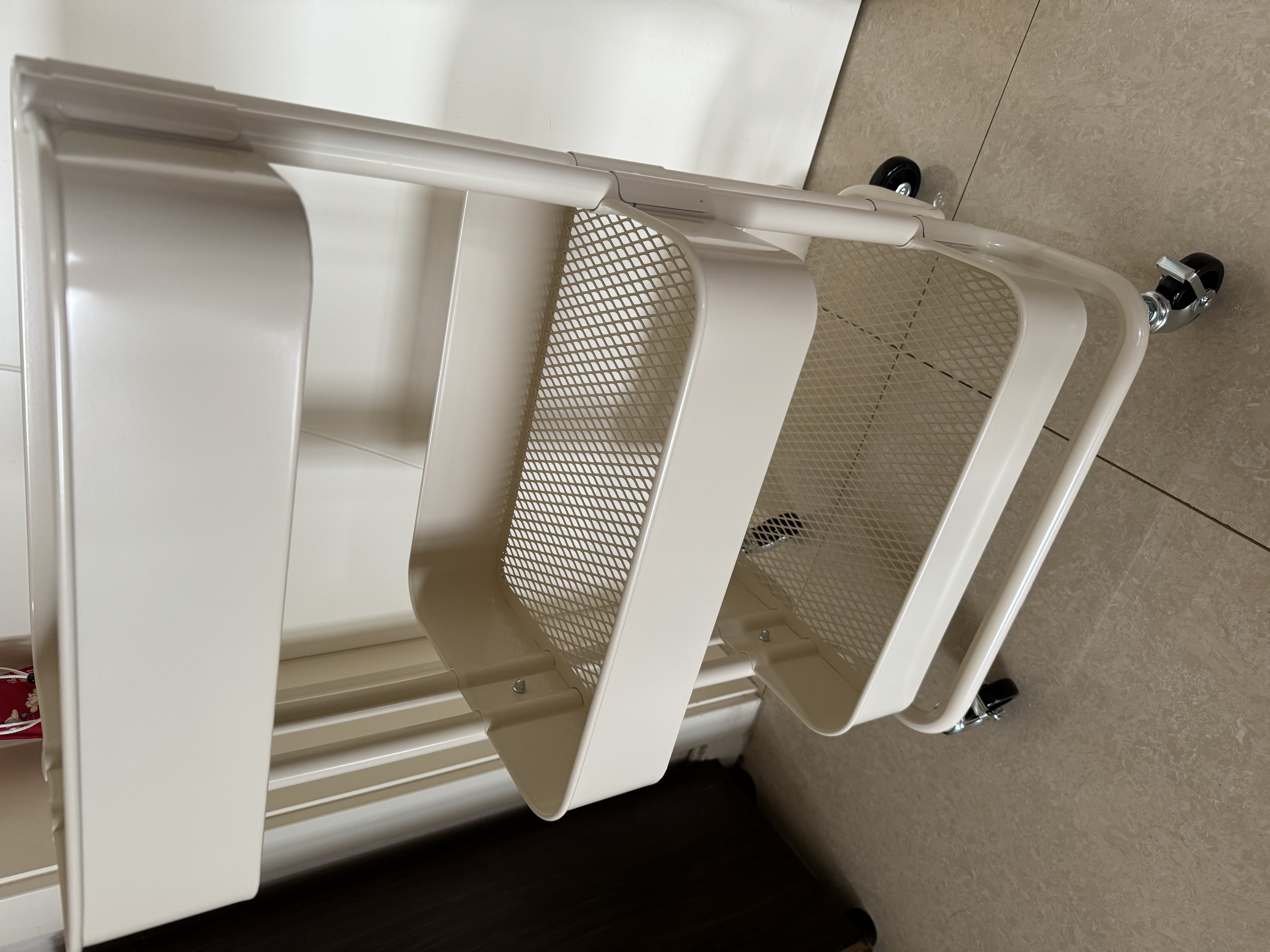 宜家（IKEA）拉斯克家居小推车置物架移动茶水桌书包架客厅厨房收纳架 大号35×45×77cm｜米黄色 实拍图