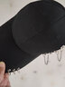 小众鸭舌帽男潮酷帅潮流网红帽子潮男学生街头百搭韩版嘻哈棒球帽 黑色 可调节 实拍图