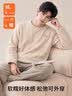 南极人男士睡衣男秋冬加绒法兰绒套头可外穿家居服刺绣套装 XL 实拍图