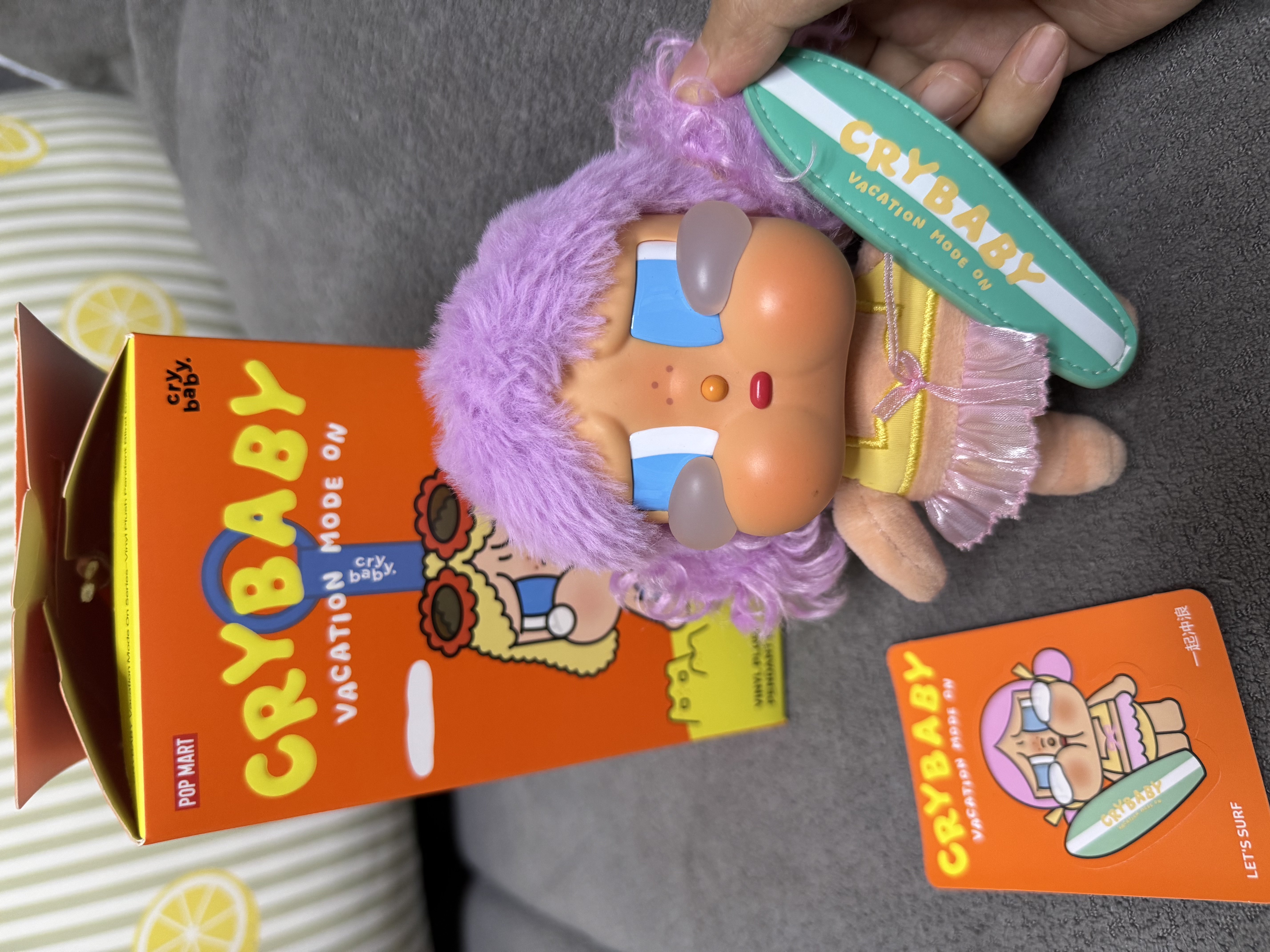 POP MART泡泡玛特 CRYBABY Vacation Mode On搪胶毛绒挂件盲盒礼物 随机1个 实拍图