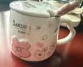 贝瑟斯马克杯 陶瓷杯喝儿童水杯子咖啡杯樱花浮雕杯带盖家用儿童水杯子 实拍图