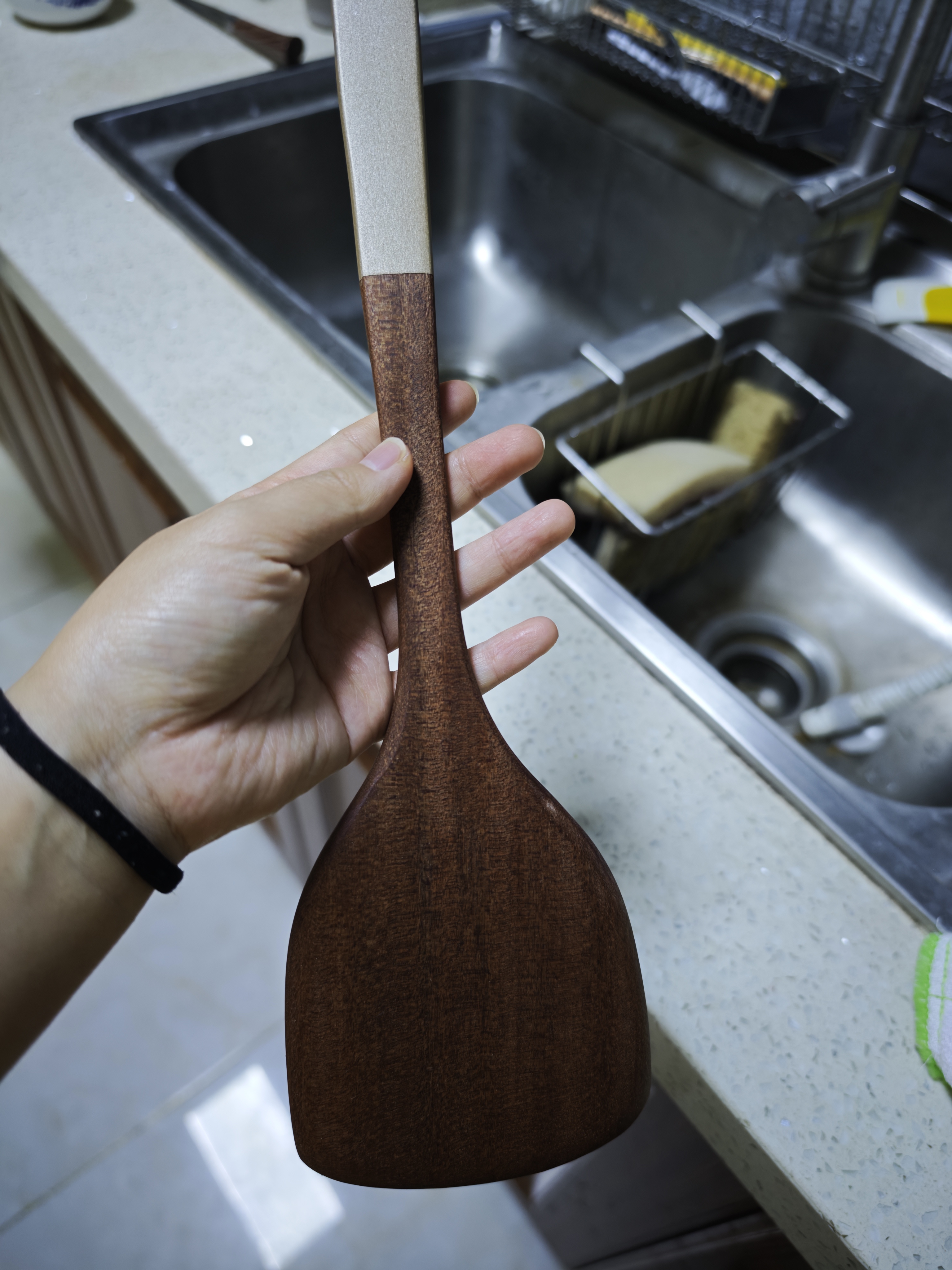 述屋说锅铲乌檀木铲 炒菜铲不粘锅专用木锅铲子炒菜家用厨具耐高温防烫 实拍图