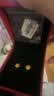 中国黄金（CHINA GOLD）18K金玫瑰花耳钉女款立体花朵养耳洞耳饰情人节生日礼物送女友 18K金玫瑰花耳钉 约0.2g 实拍图