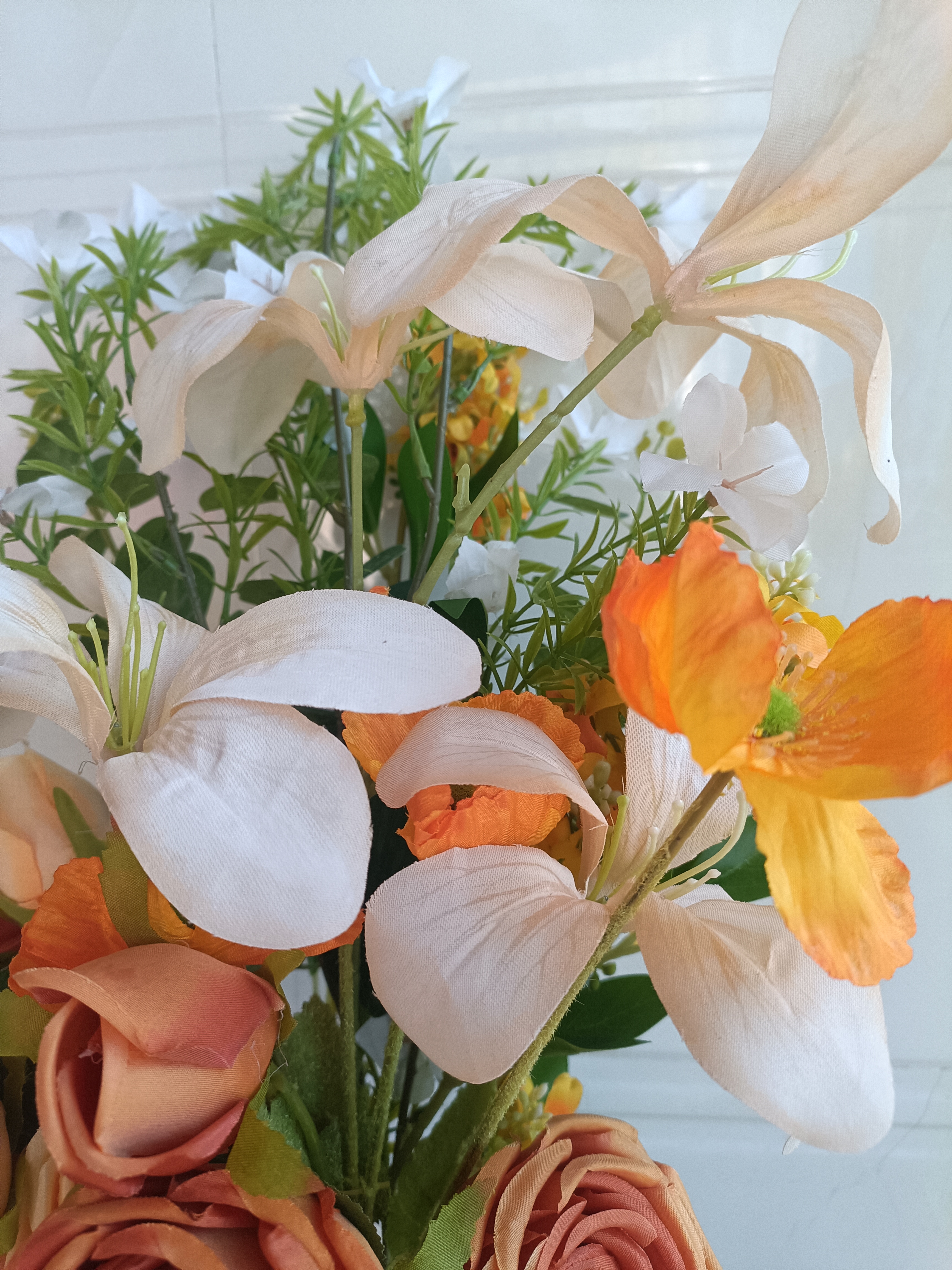 京东鲜花仿真绢花花束橘色玫瑰花假花拍照手捧花民宿酒店插花摆设装饰轻奢 实拍图