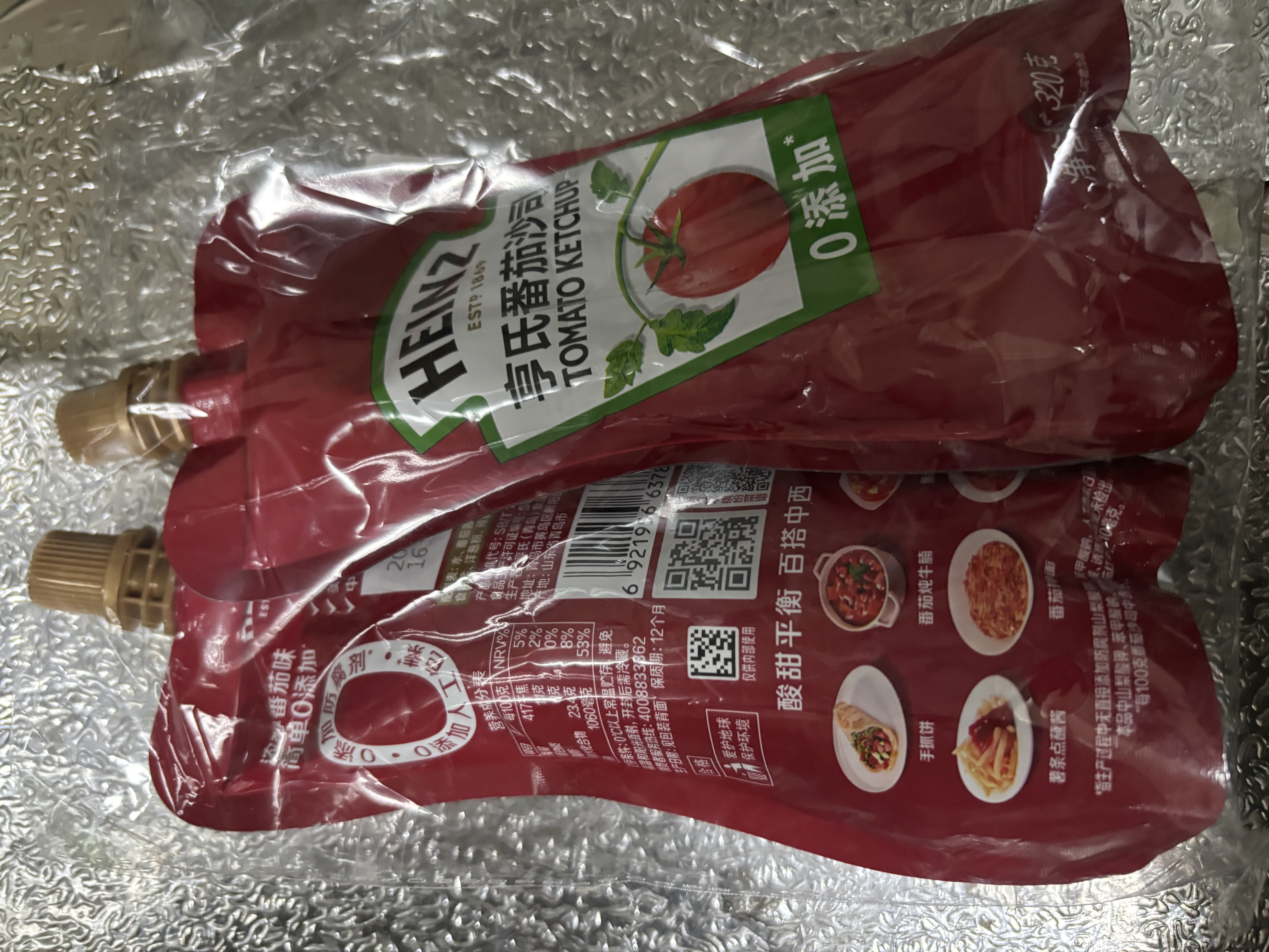 亨氏（Heinz）番茄酱 番茄沙司320g*2[0添加防腐剂/色素*] 意面薯条酱 实拍图