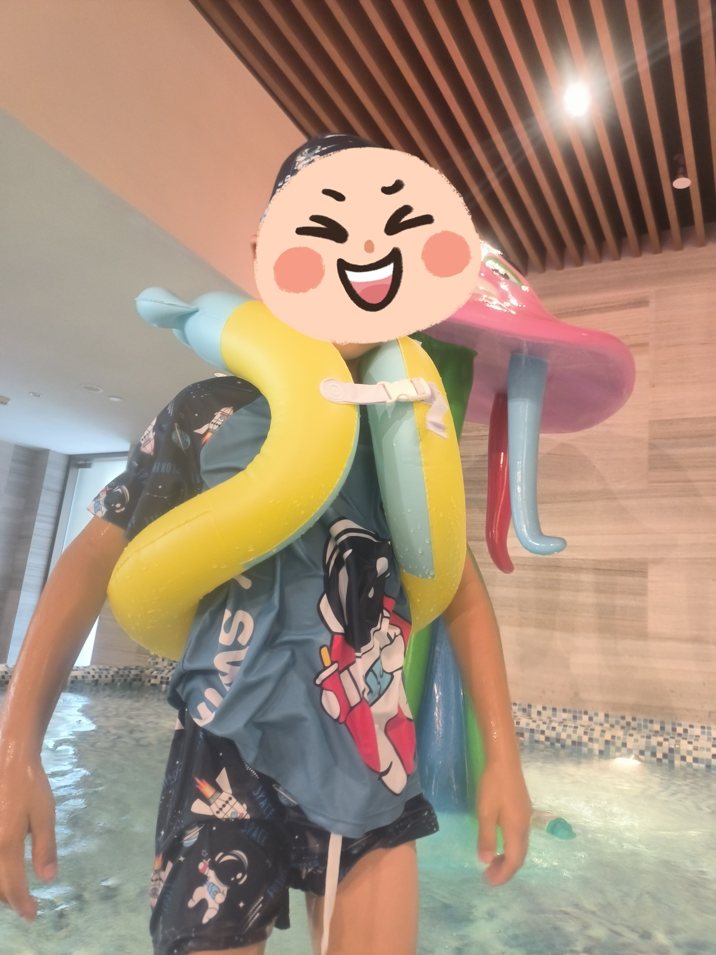 匹克儿童游泳圈救生圈初学者游泳圈腋下充气便携泳圈游泳装备蓝色 实拍图