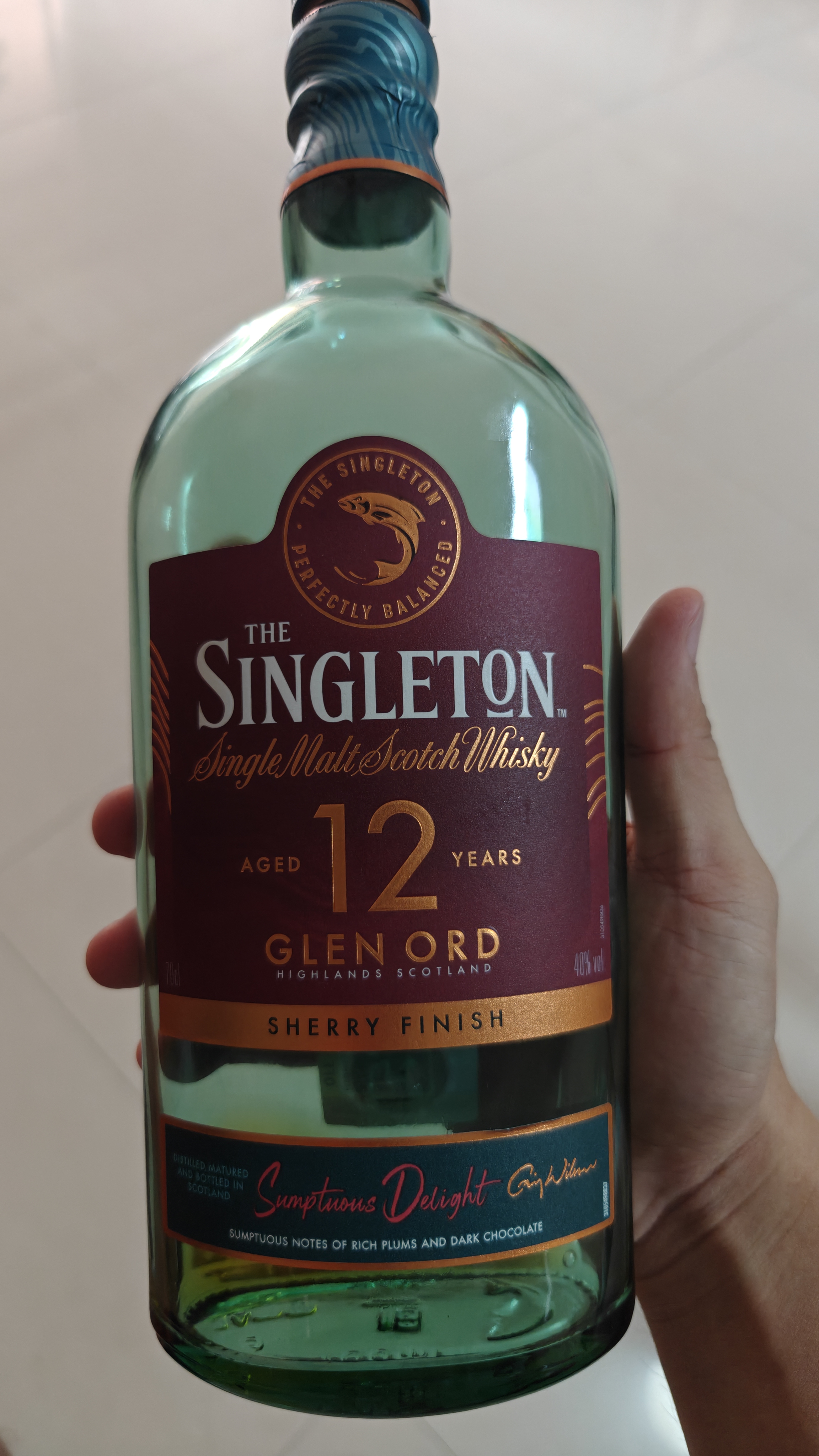 苏格登（Singleton）12年雪莉 单一麦芽威士忌 洋酒 700ml 送礼 实拍图