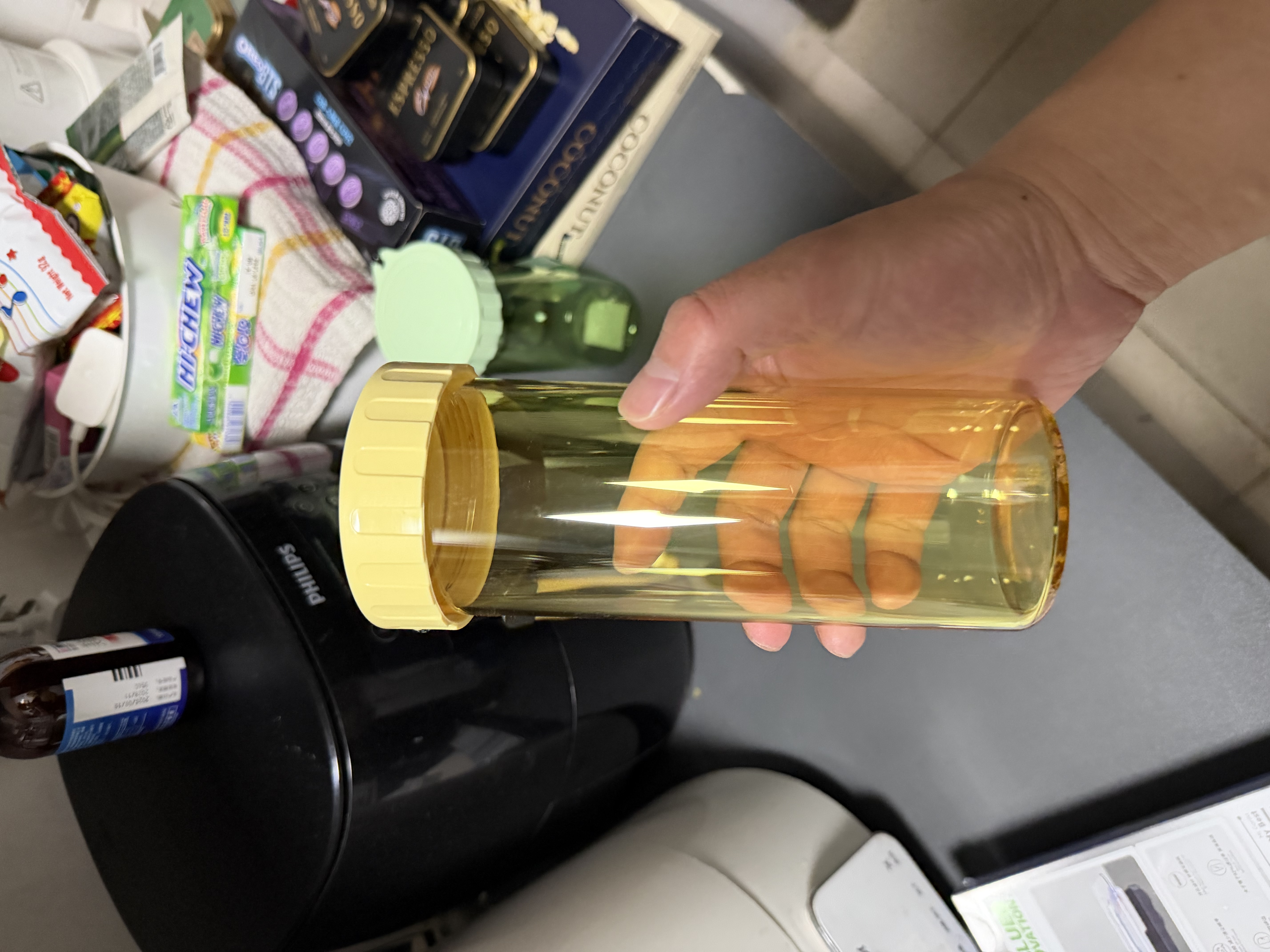 特百惠（Tupperware）莹彩430ml塑料杯男女士学生运动水杯子大容量泡茶杯 香草黄 实拍图