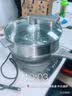 美的（Midea）0氟钛陶电炒锅 电蒸锅 分体式电煮锅蒸煮炒多功能一体5.5L炒菜专用锅电火锅 煎锅 HCG3218S配蒸笼 实拍图