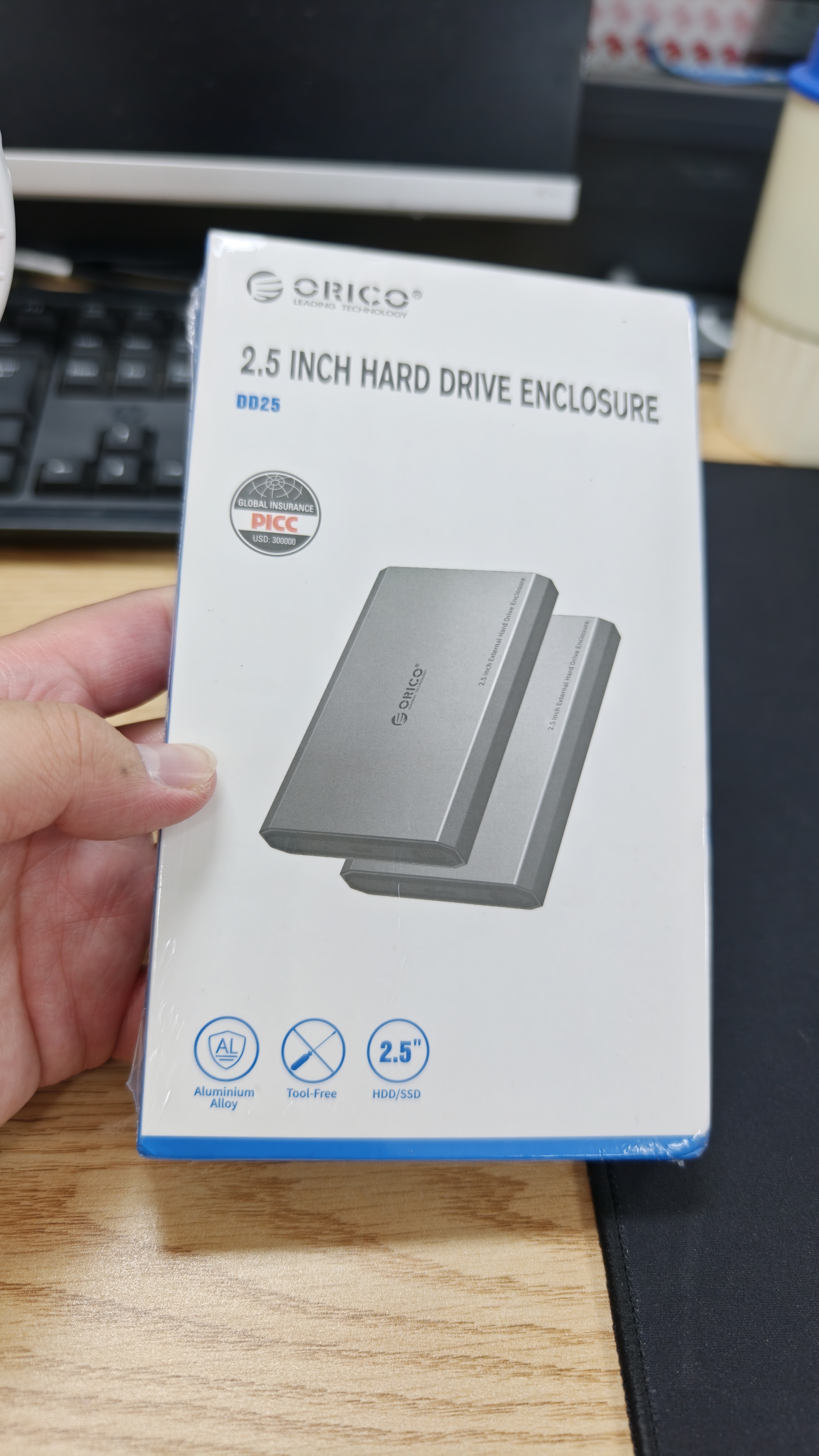 奥睿科移动硬盘盒2.5英寸Type-C3.1SATA串口机械/SSD固态硬盘笔记本电脑台式机全铝外置盒子DD25 实拍图