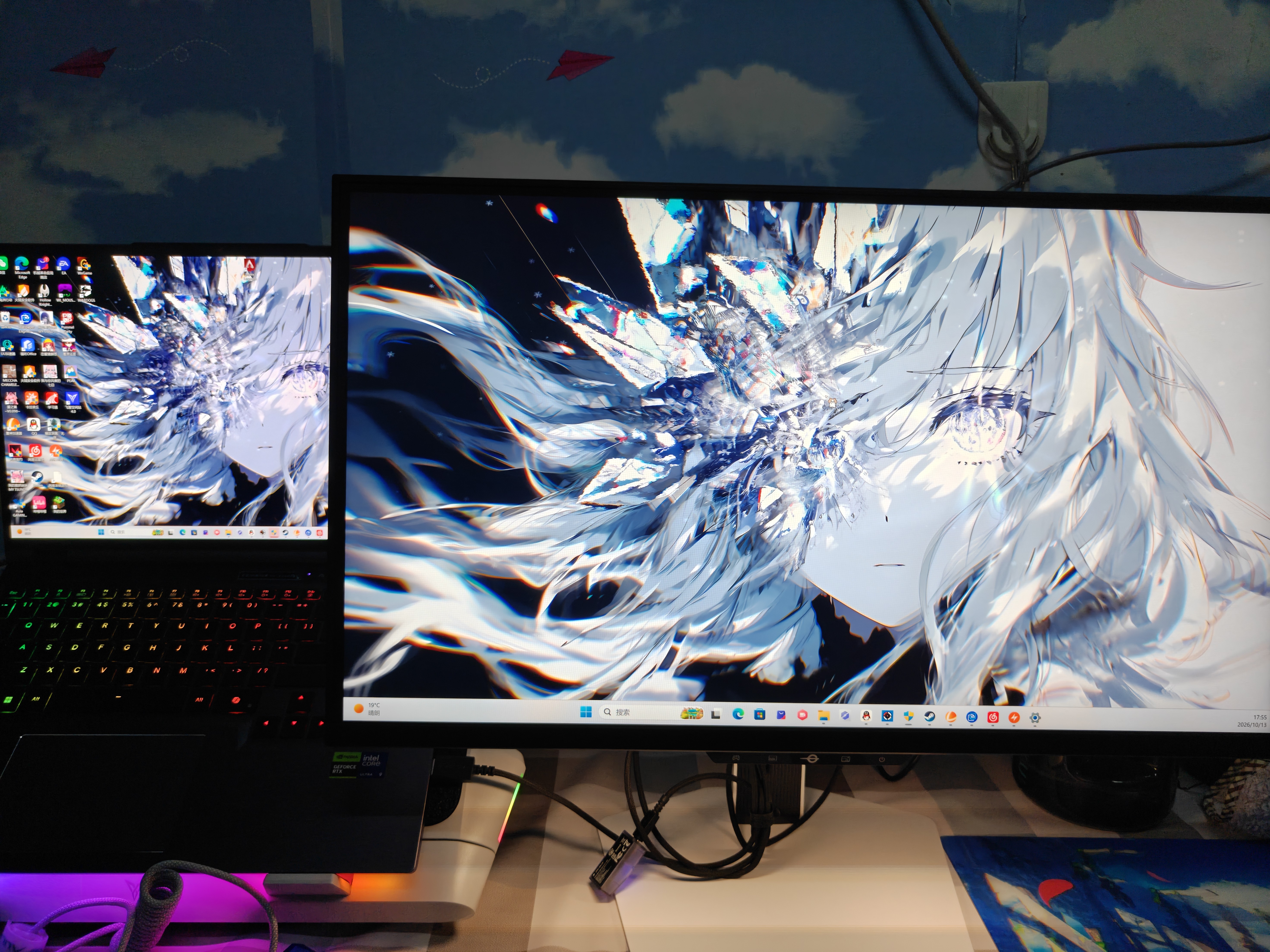 泰坦军团24.5英寸双侧入光 2K 420Hz HDR600 FastIPS硬件低蓝光 DyDs0.3ms 旋转升降电竞显示器 仓刀X256T+ 实拍图