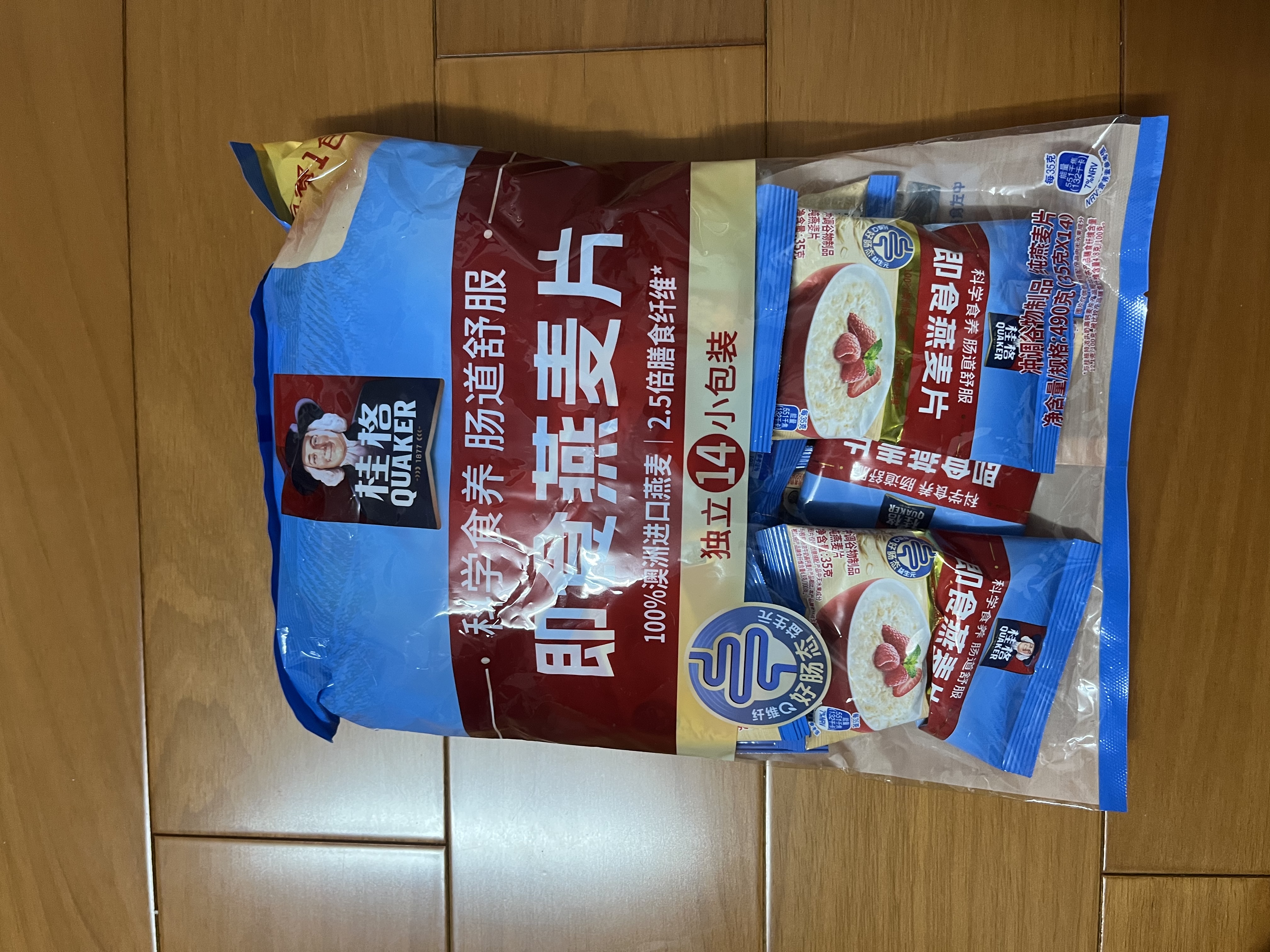桂格（QUAKER）即食燕麦片490克 （35g*14袋） 营养早餐 膳食纤维 实拍图