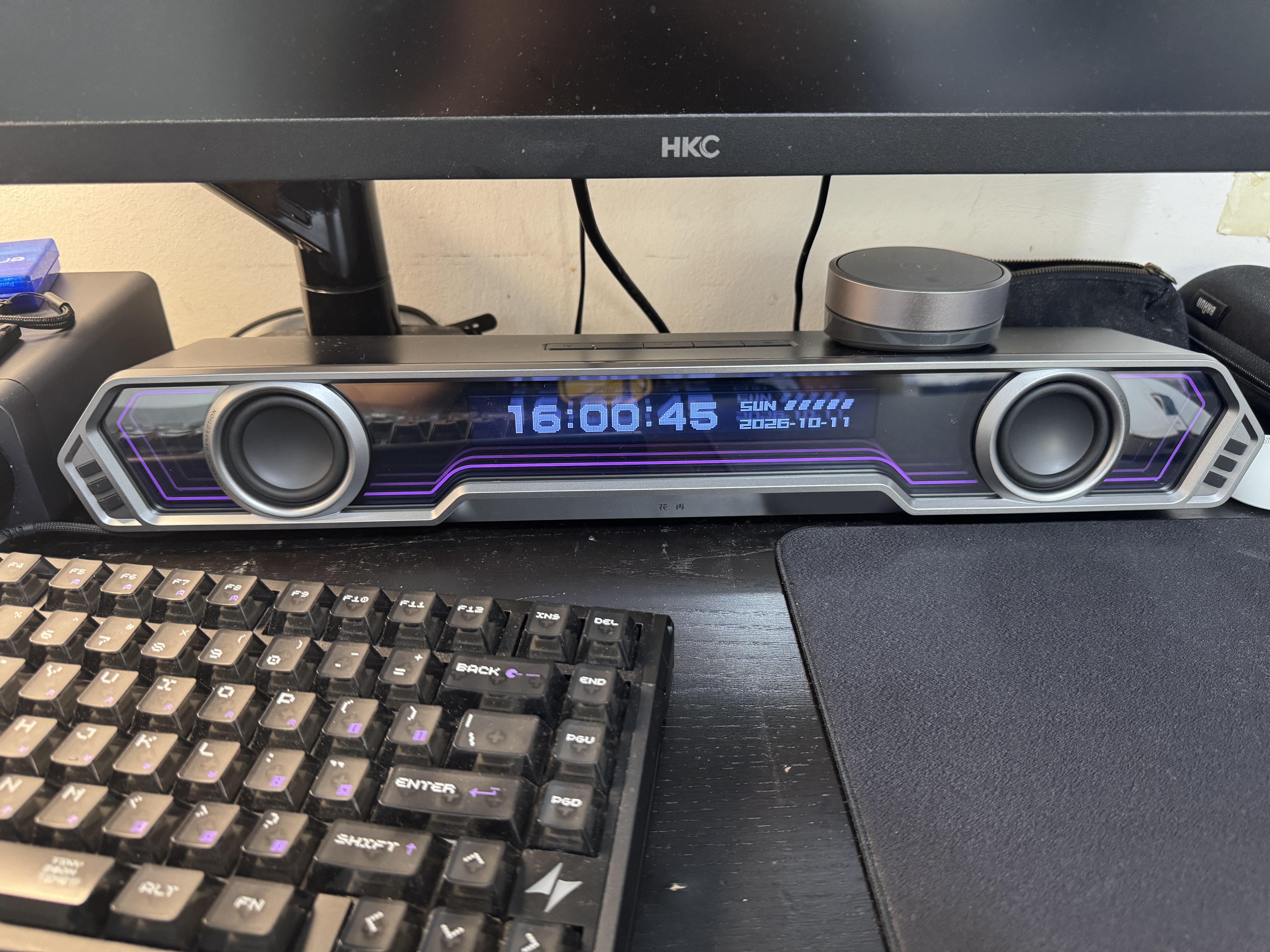 漫步者花再Halo PixelBar26年新版电脑字幕歌词音响桌面PS游戏音箱电脑回音壁蓝牙长条有线RGB灯效 破界黑 实拍图