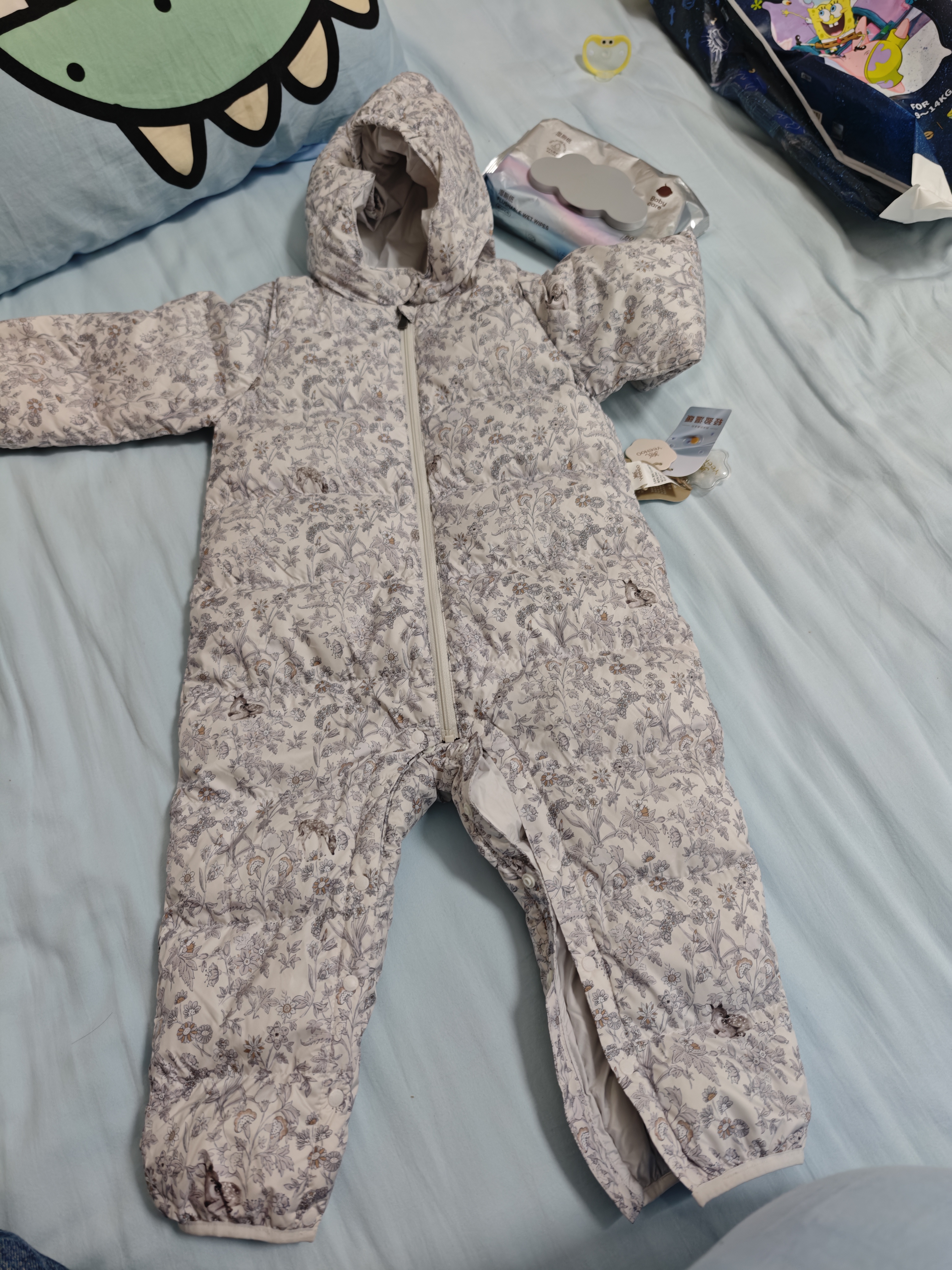 英氏（YEEHOO）【商场同款】儿童羽绒服连体衣秋冬保暖婴儿抗菌衣服 晒单实拍图