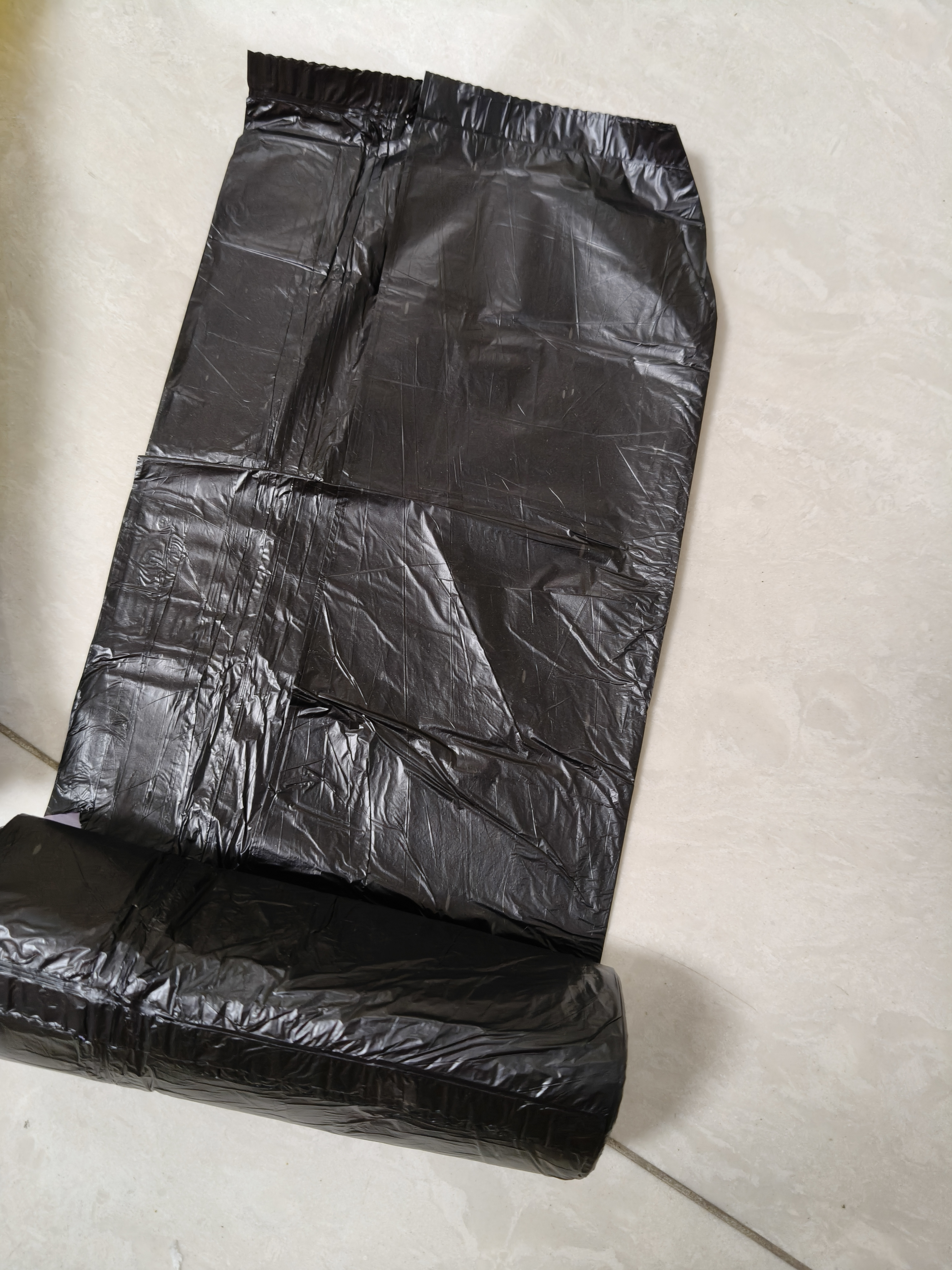 利得平口垃圾袋黑色80*100cm50只双面2.8丝物业加厚特大号垃圾袋 实拍图
