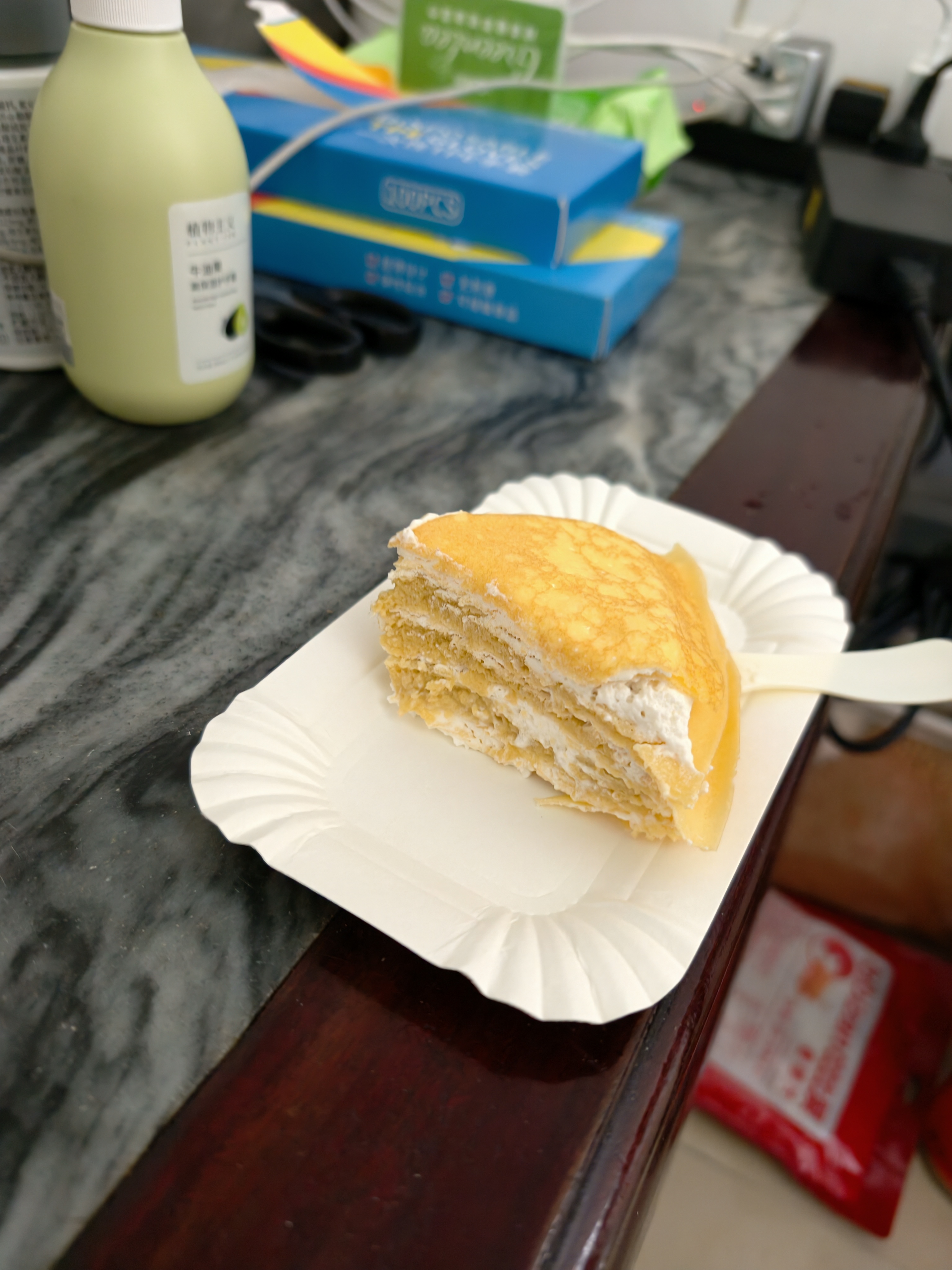 鲜京采【榴莲果肉＞38%】超浓郁猫山王榴莲千层420g6寸蛋糕甜品茶歇聚会 实拍图
