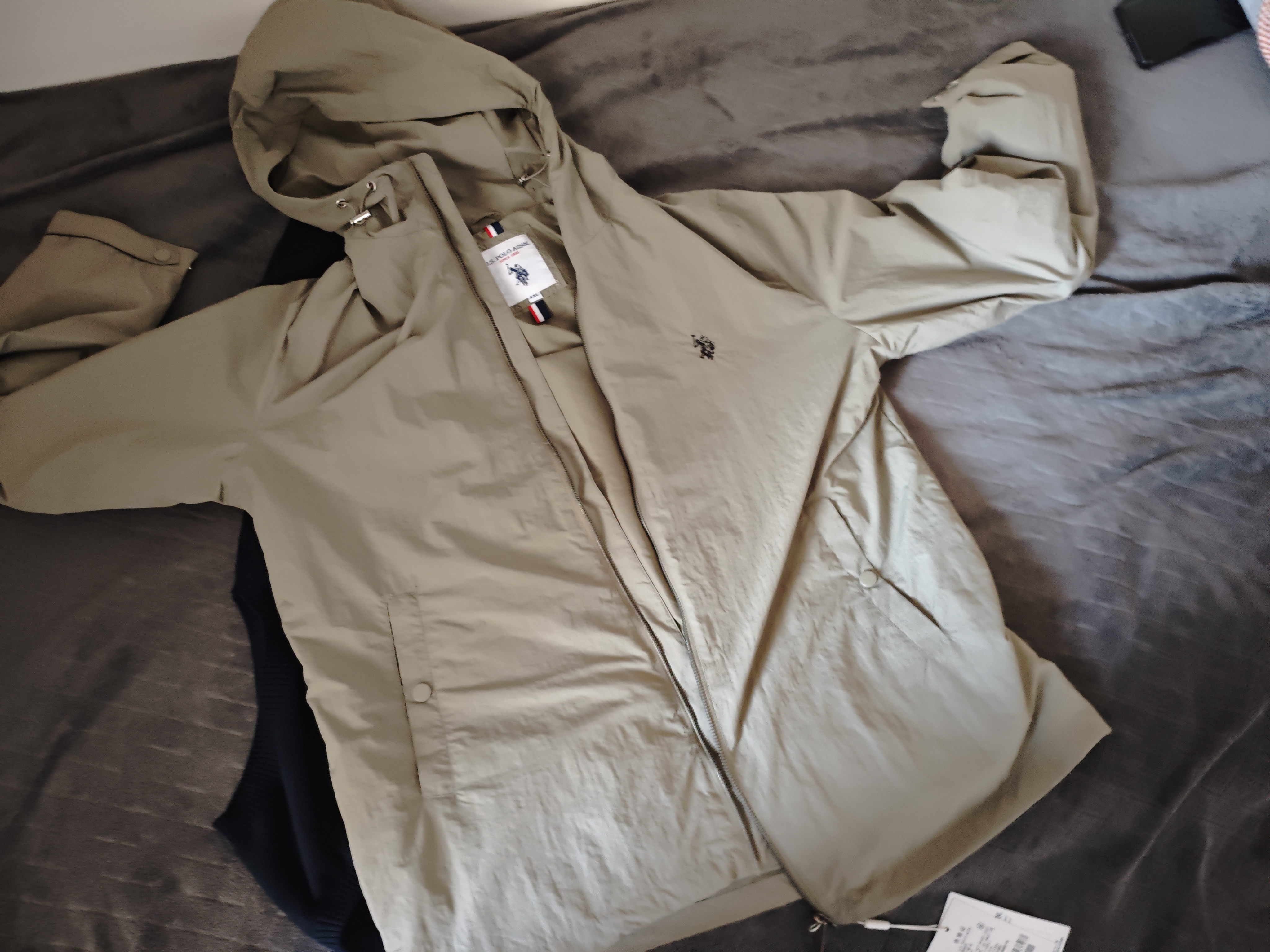 U.S. POLO ASSN.外套男春秋季连帽休闲夹克男士高端户外防风防水运动上衣父亲节 实拍图