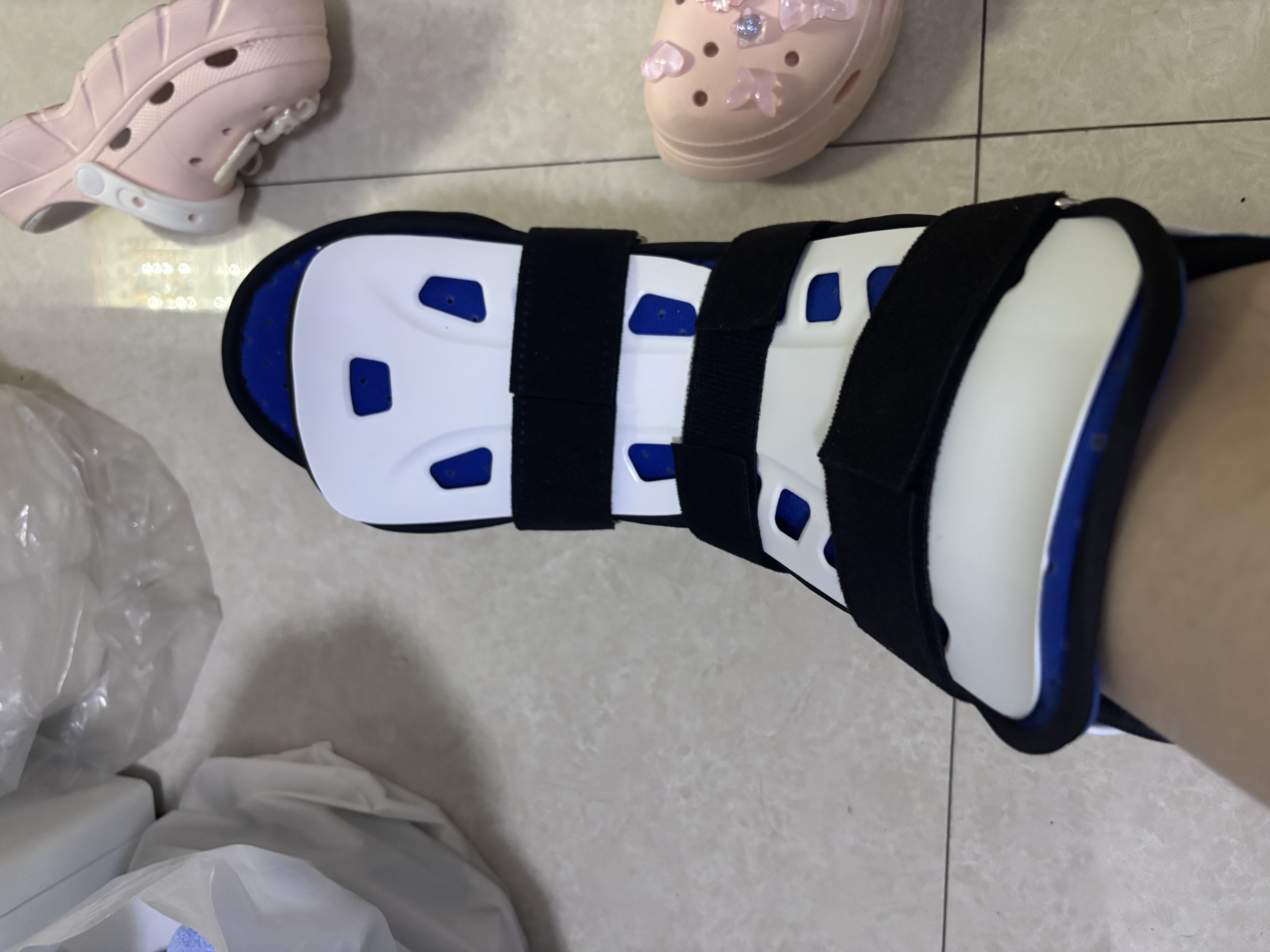冠爱医用踝关节固定支具脚踝跖骨脚面骨折扭伤康复护踝石膏鞋左脚L码 实拍图