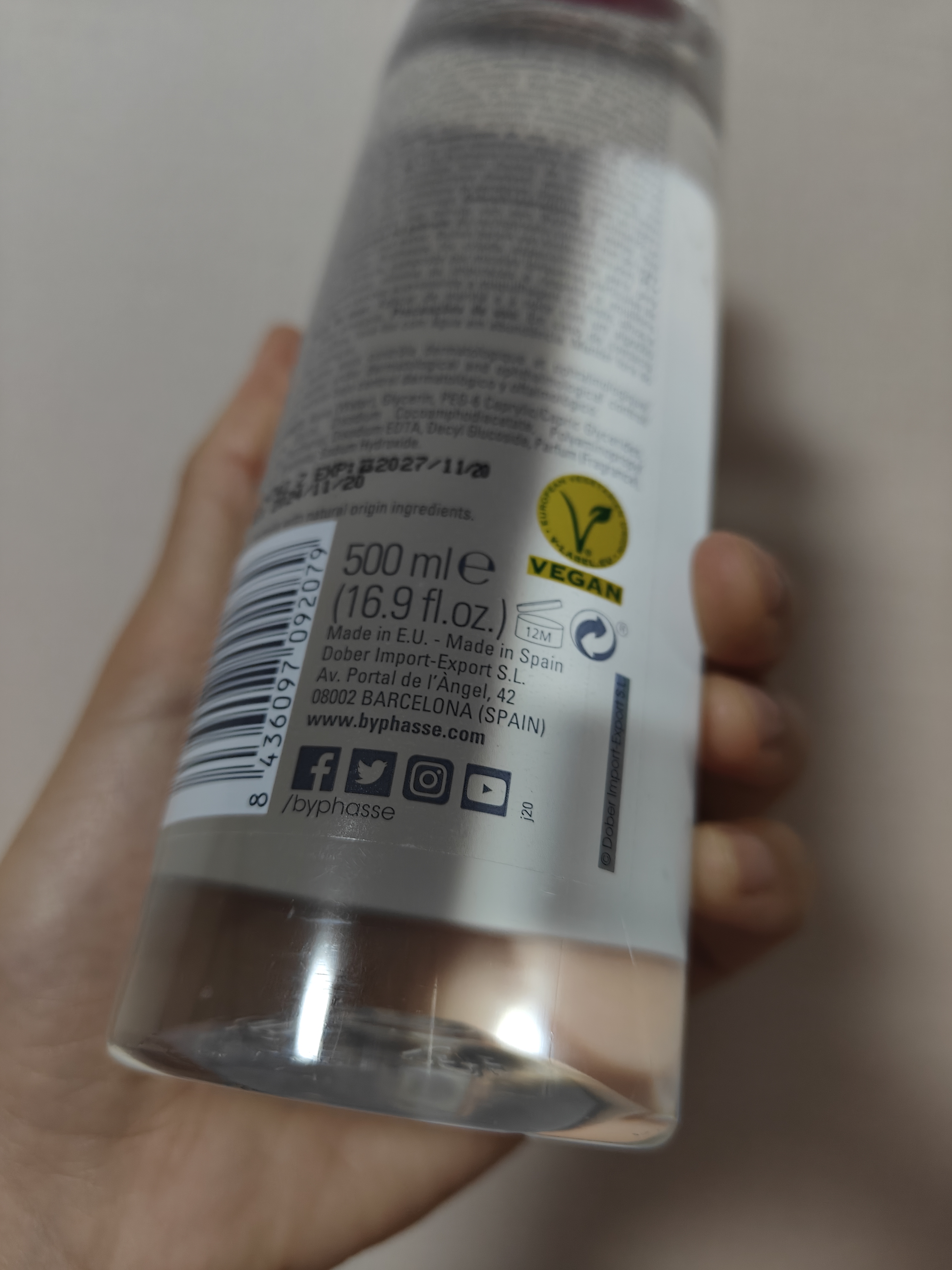 蓓昂斯（BYPHASSE）净颜卸妆水500ml/瓶清洁温和面部眼唇敏感肌生日礼物效期27年11月 实拍图