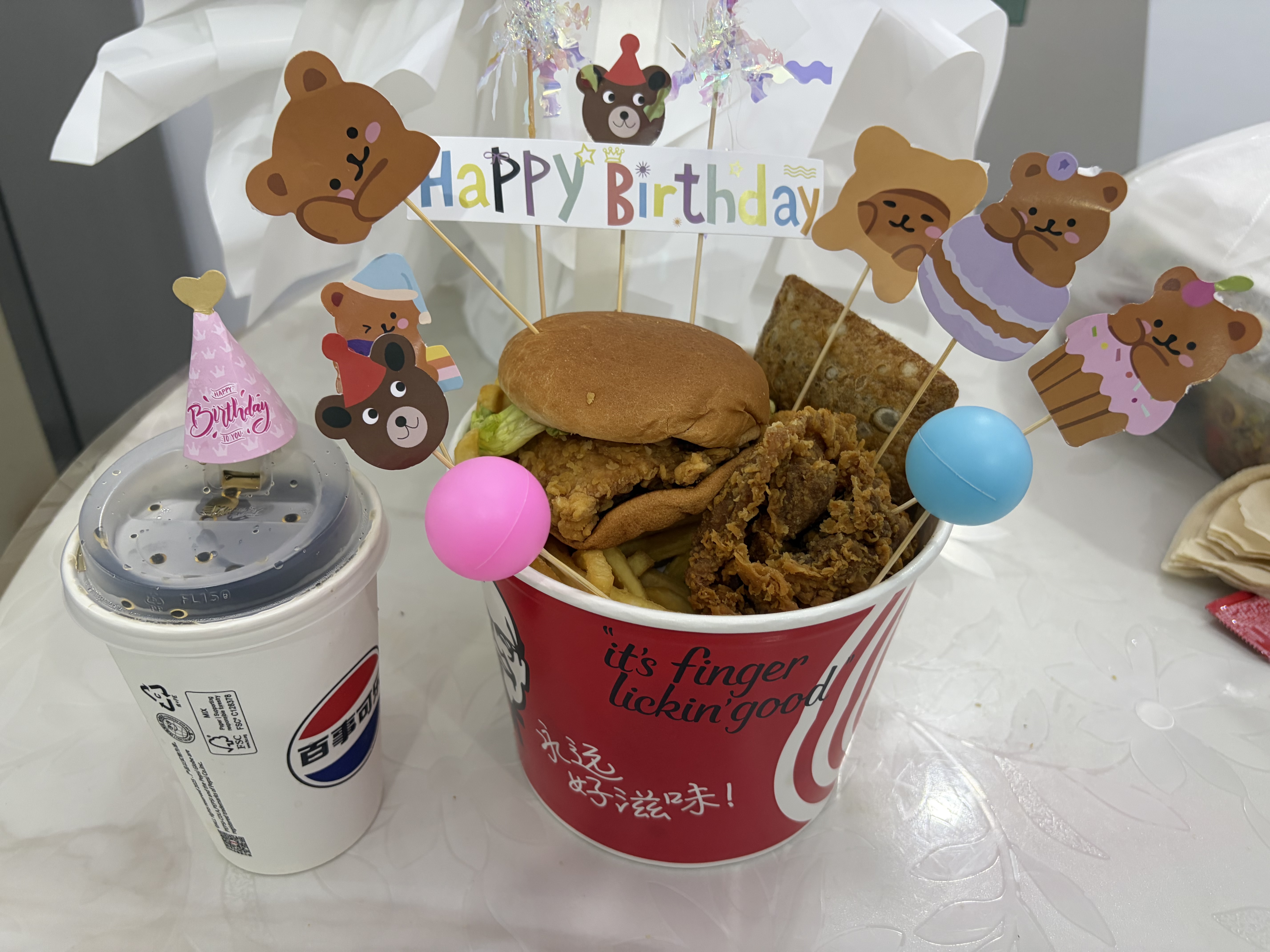 厨教授小红书同款麦当劳生日蛋糕装饰桶创意汉堡摆件DIY材料包蜡烛插件 实拍图
